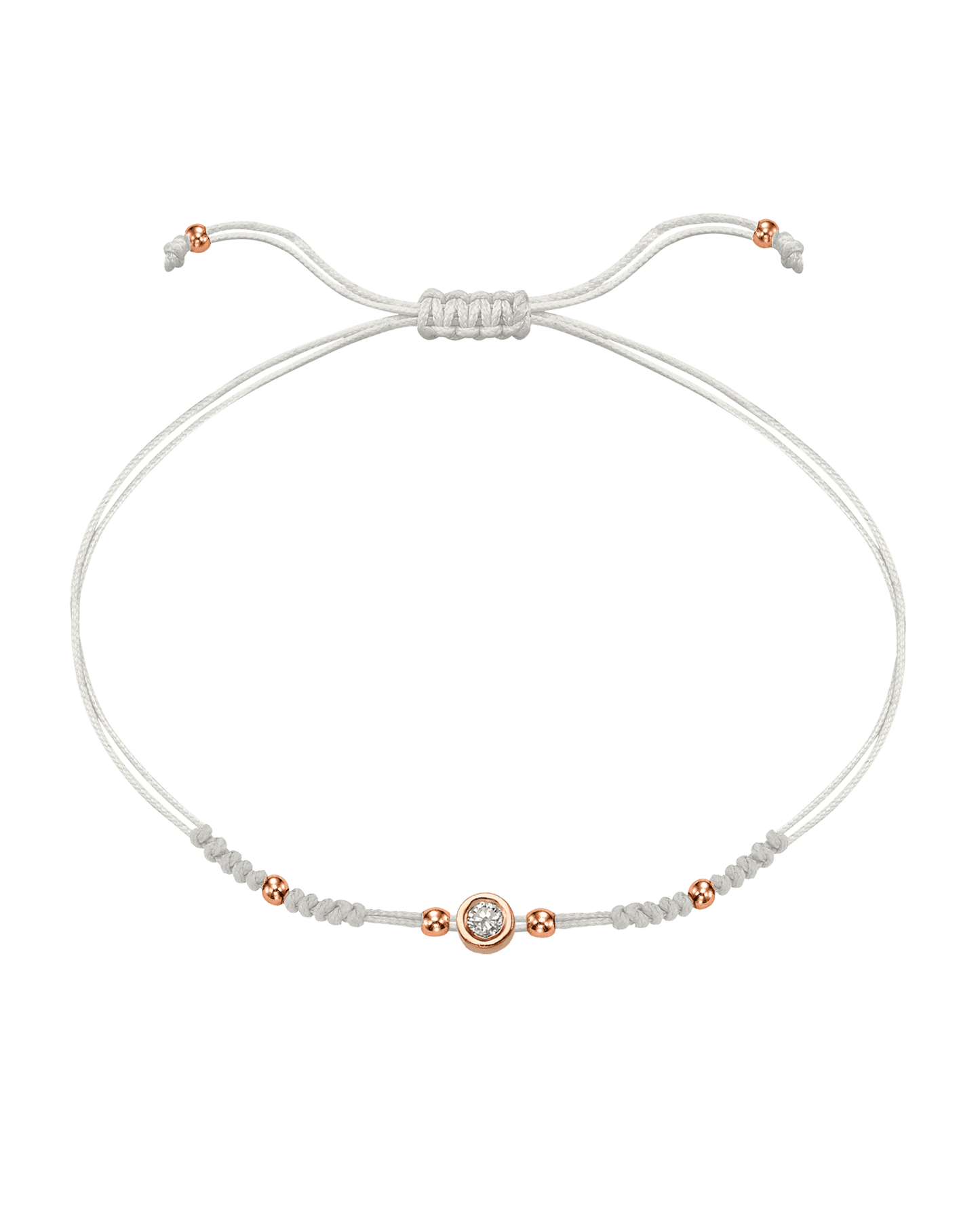 2022 Edit String of Love - 14K Rose Gold Bracelets 14K Solid Gold Pearl Medium: 0.04ct