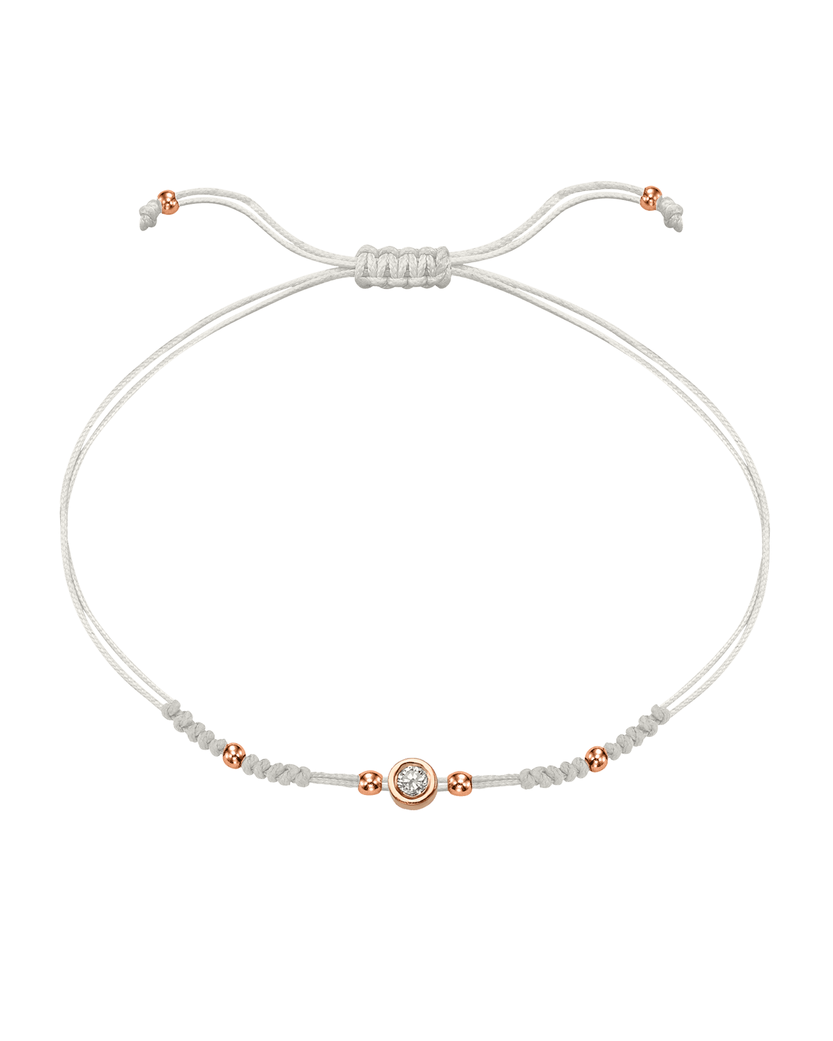 2022 Edit String of Love - 14K Rose Gold Bracelets 14K Solid Gold Pearl Medium: 0.04ct