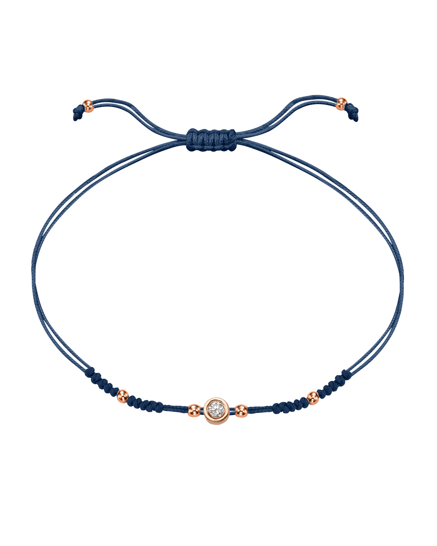 2022 Edit String of Love - 14K Rose Gold Bracelets 14K Solid Gold Indigo Medium: 0.04ct