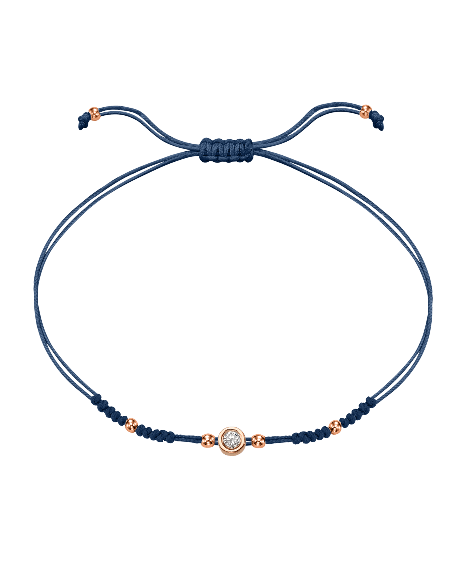 2022 Edit String of Love - 14K Rose Gold Bracelets 14K Solid Gold Indigo Medium: 0.04ct