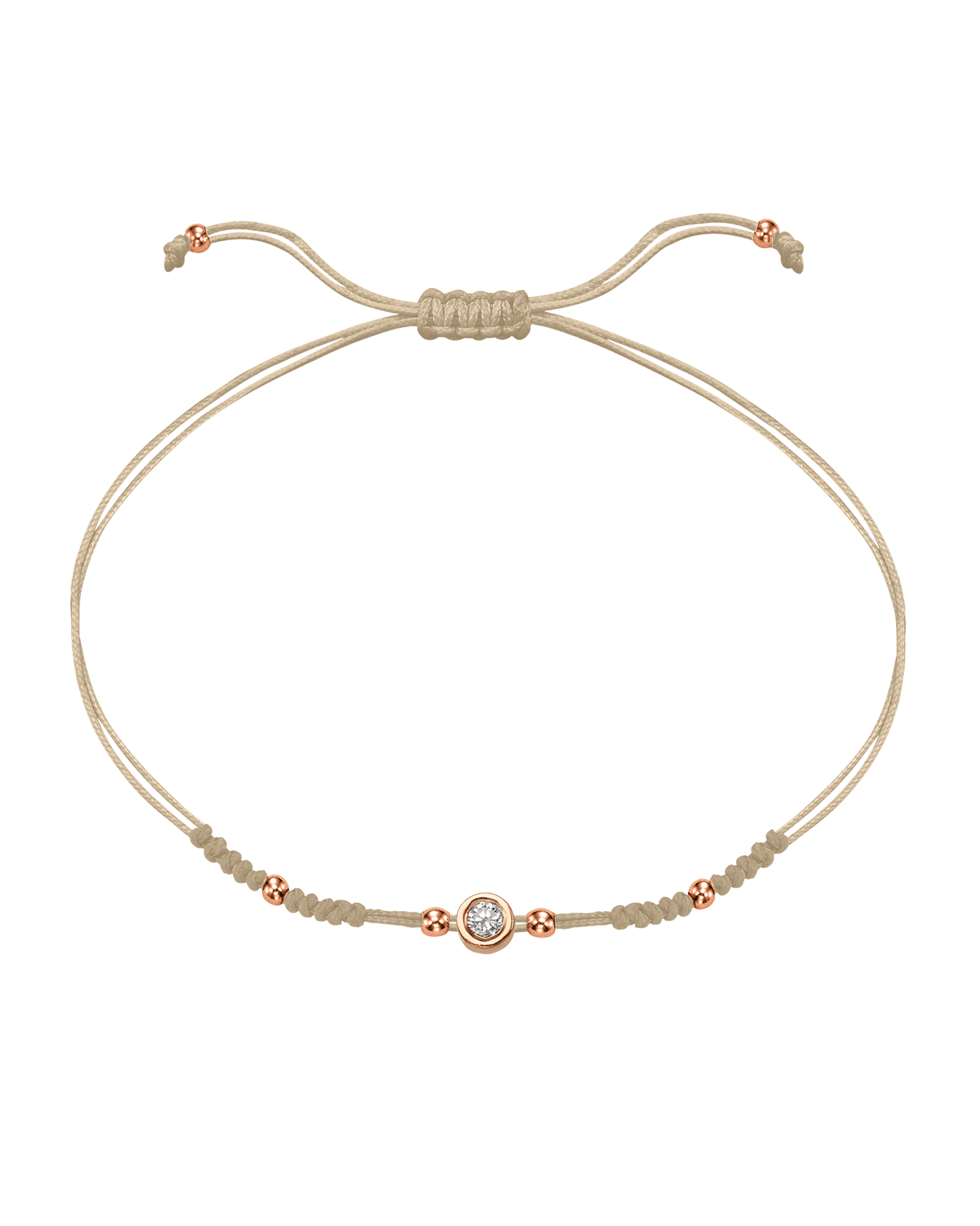 2022 Edit String of Love - 14K Rose Gold Bracelets 14K Solid Gold Beige Medium: 0.04ct