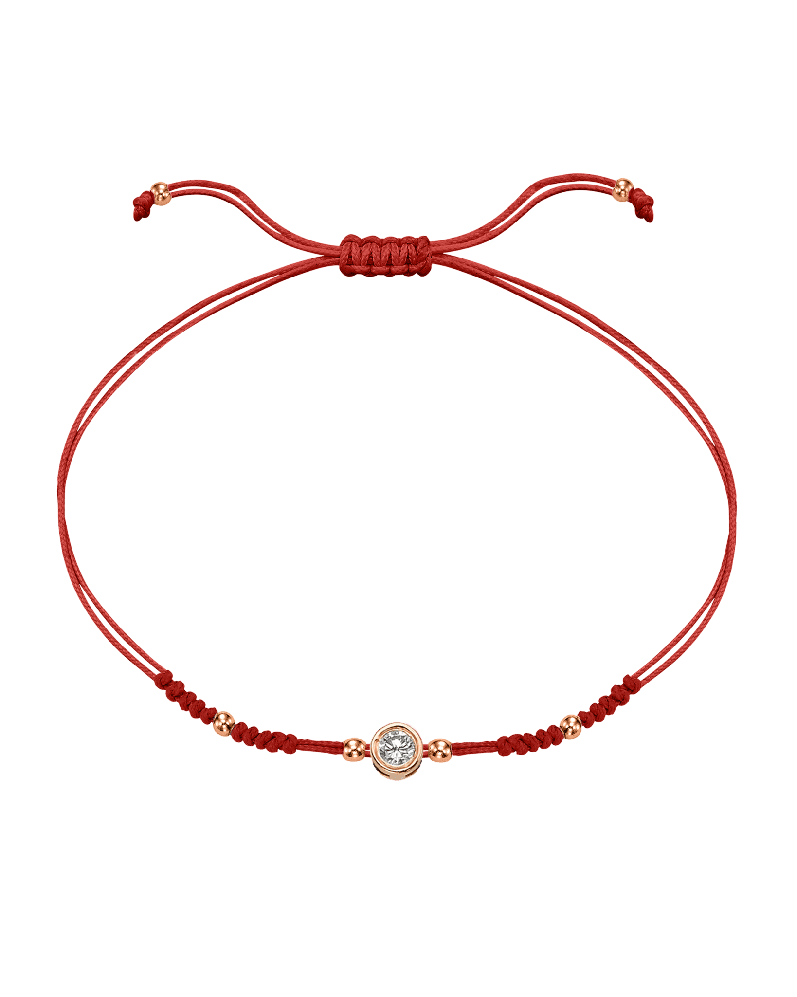 2022 Edit String of Love - 14K Rose Gold Bracelets 14K Solid Gold Red Large: 0.1ct