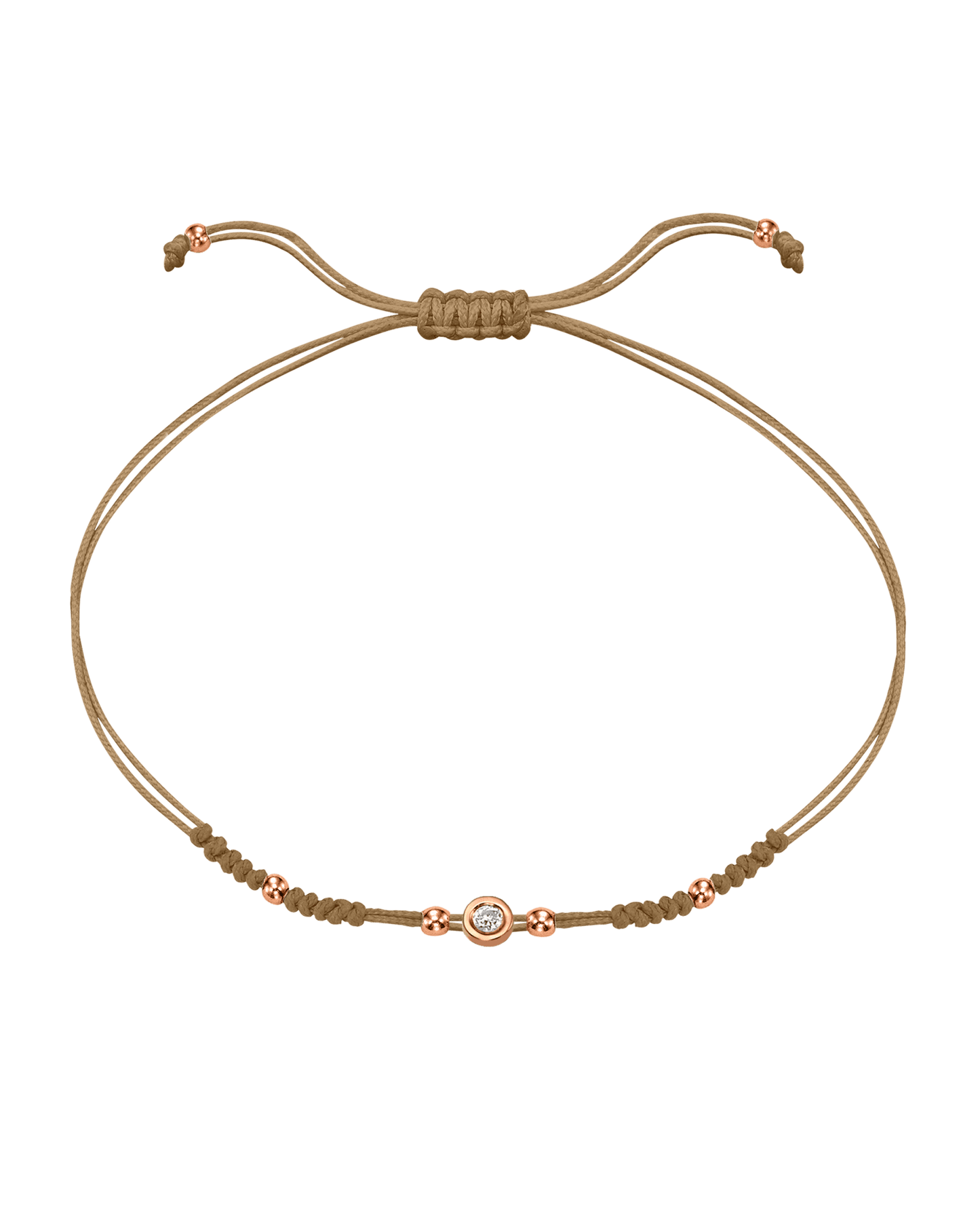 2022 Edit String of Love - 14K Rose Gold Bracelets 14K Solid Gold Camel Small: 0.03ct