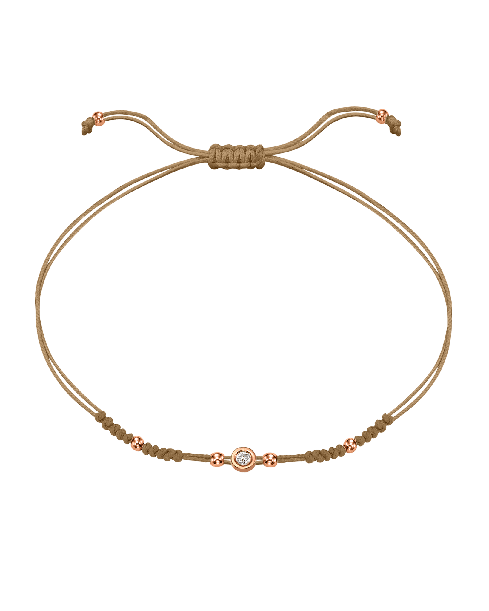2022 Edit String of Love - 14K Rose Gold Bracelets 14K Solid Gold Camel Small: 0.03ct
