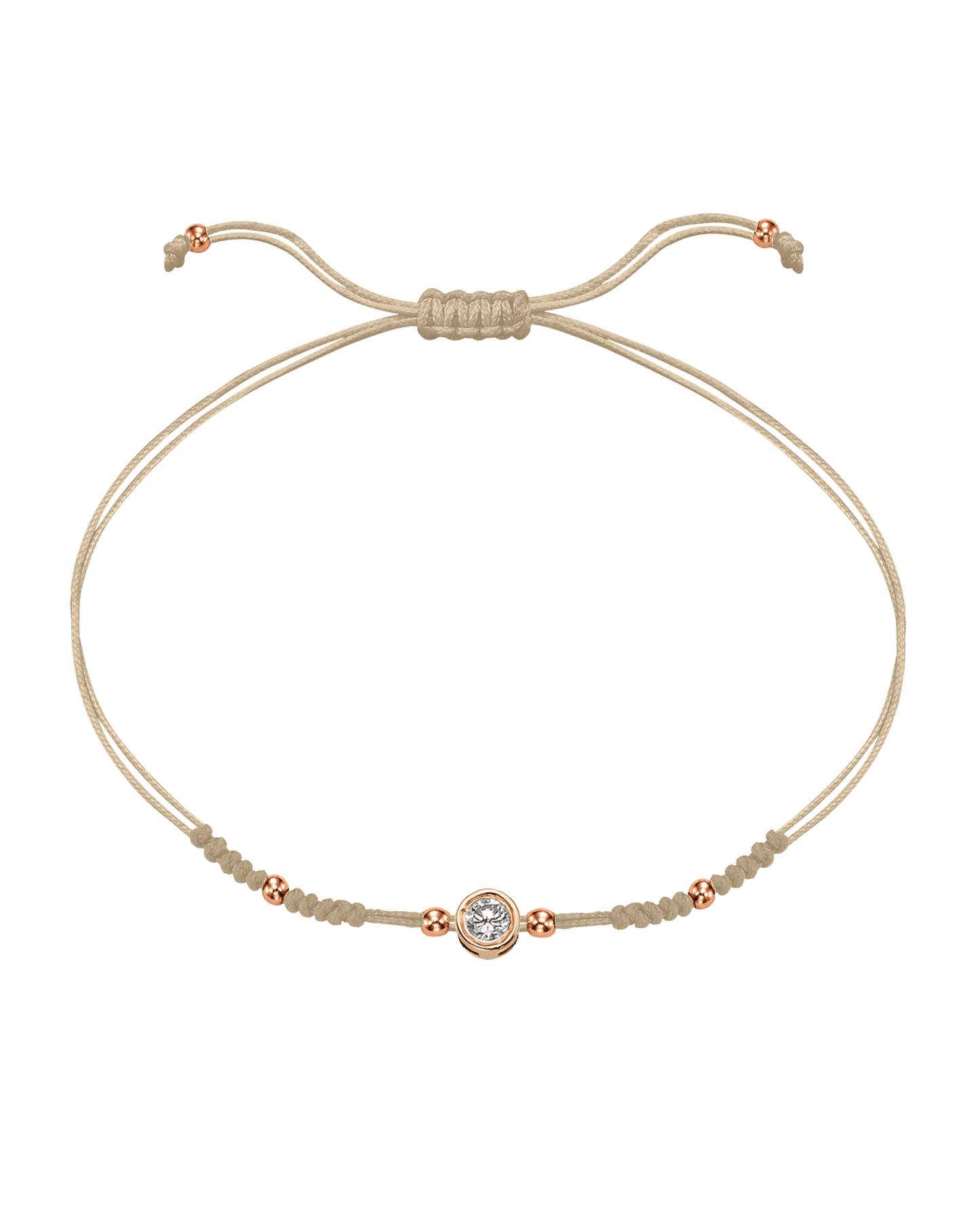 2022 Edit String of Love - 14K Rose Gold Bracelets 14K Solid Gold Beige Large: 0.1ct