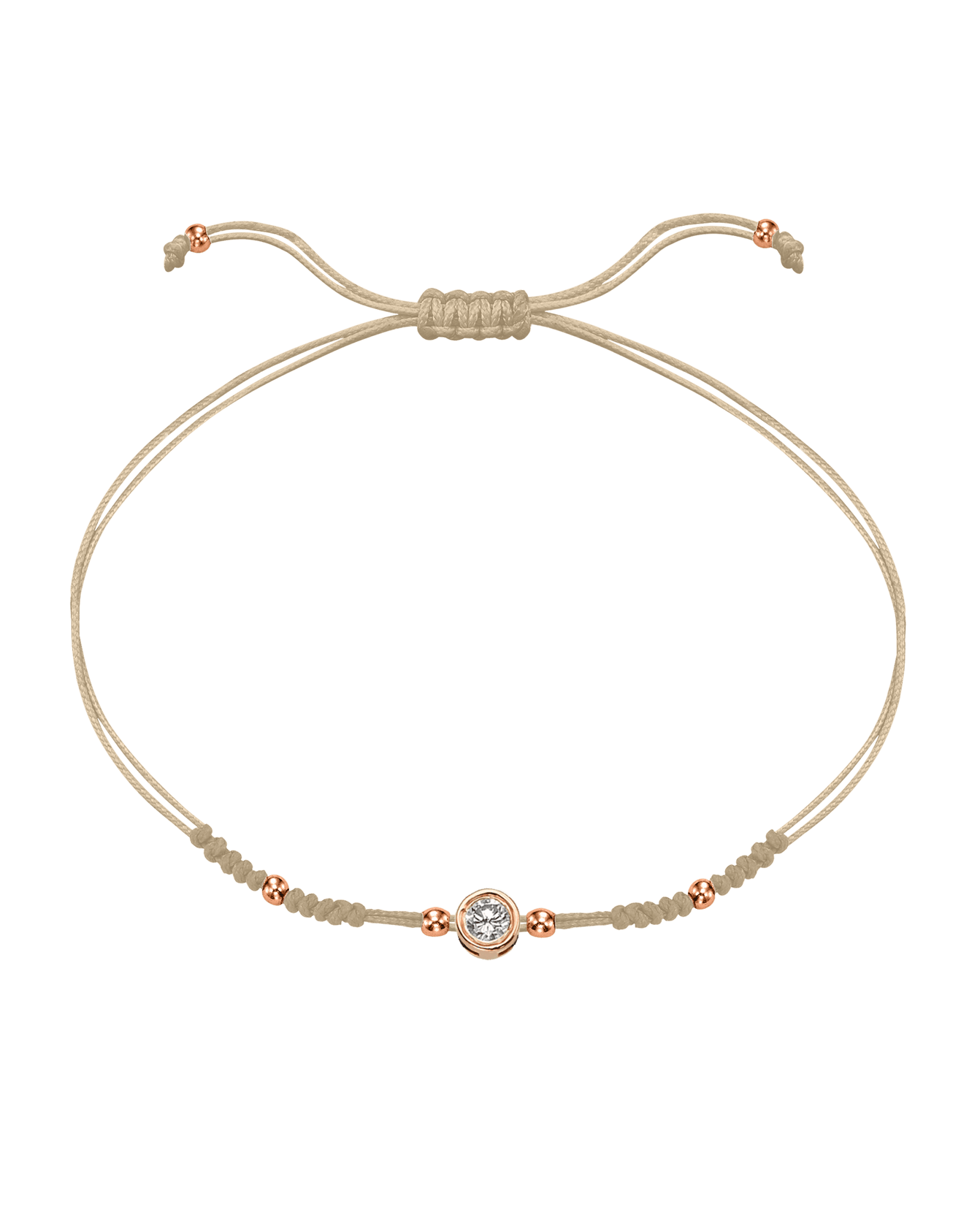 2022 Edit String of Love - 14K Rose Gold Bracelets 14K Solid Gold Beige Large: 0.1ct
