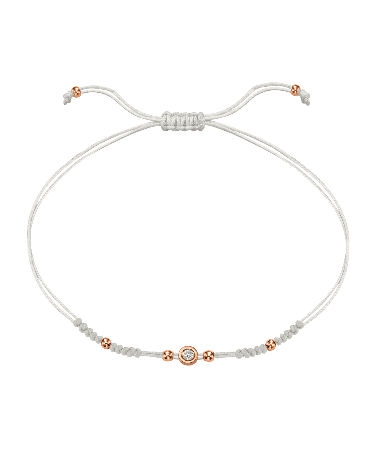 2022 Edit String of Love - 14K Rose Gold Bracelets 14K Solid Gold Pearl Small: 0.03ct