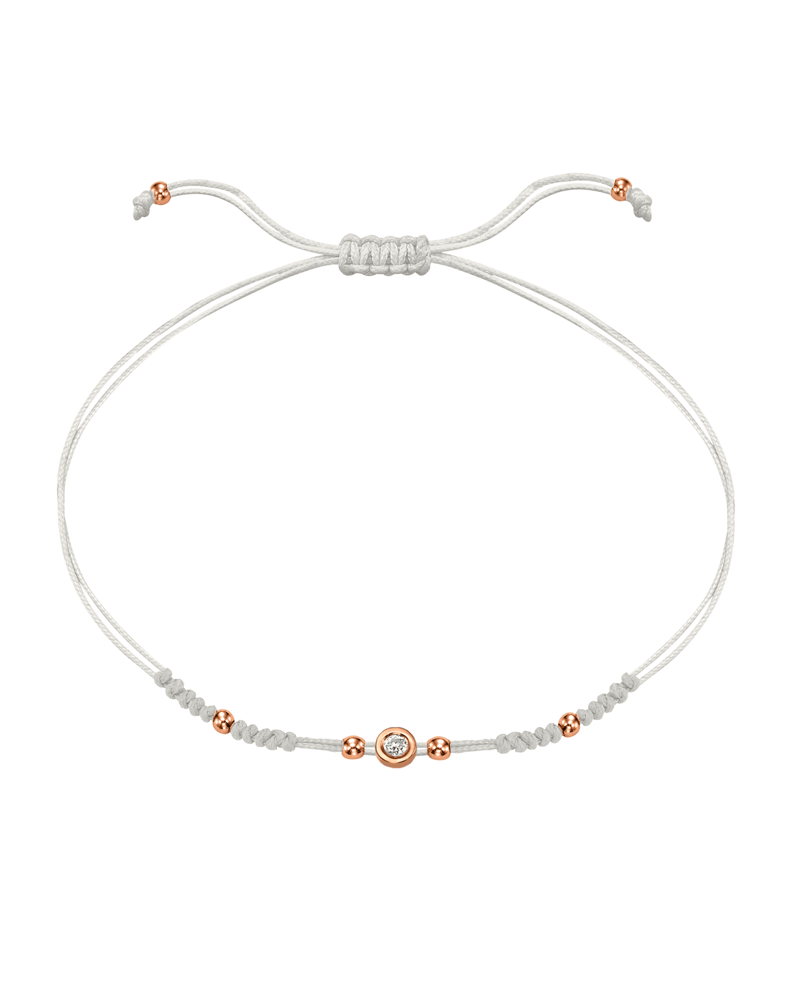 2022 Edit String of Love - 14K Rose Gold Bracelets 14K Solid Gold Pearl Small: 0.03ct