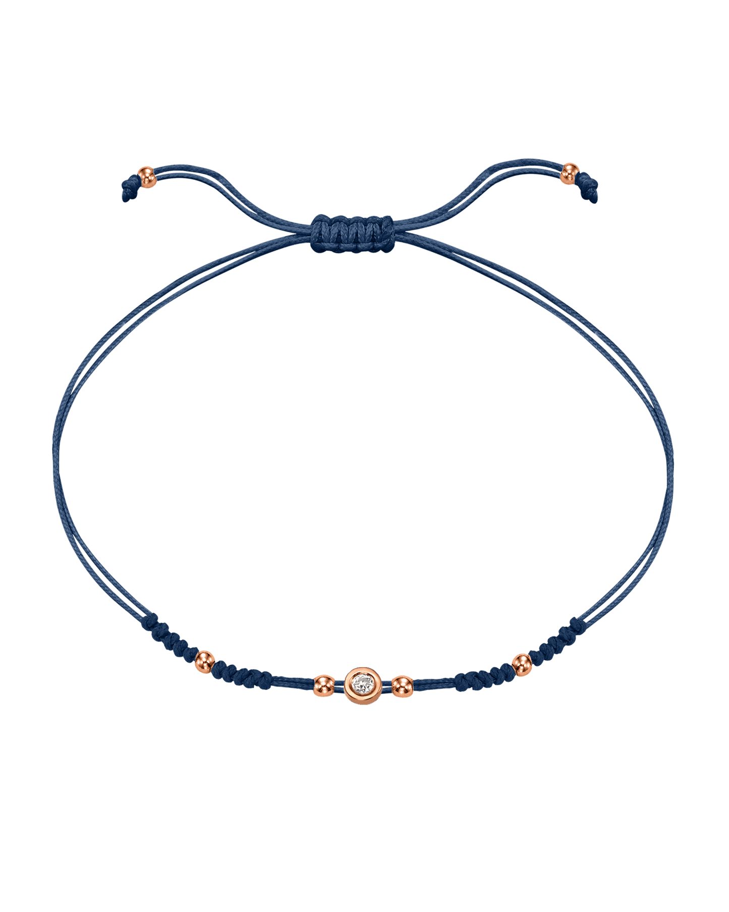2022 Edit String of Love - 14K Rose Gold Bracelets 14K Solid Gold Indigo Small: 0.03ct
