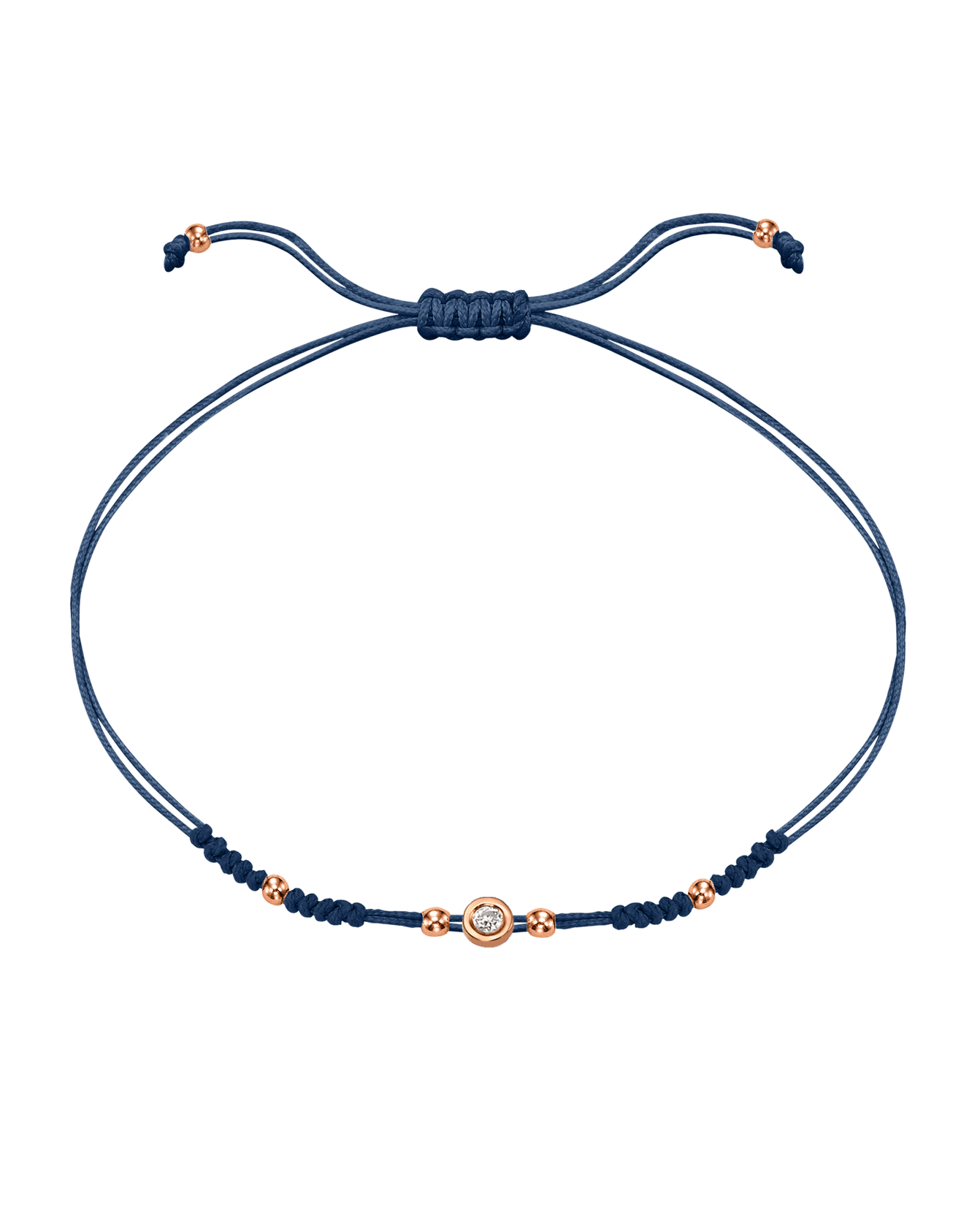 2022 Edit String of Love - 14K Rose Gold Bracelets 14K Solid Gold Indigo Small: 0.03ct