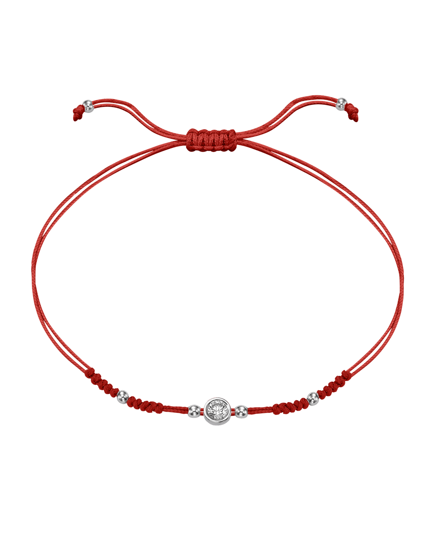 2022 Edit String of Love - 14K White Gold Bracelets 14K Solid Gold Red Large: 0.1ct