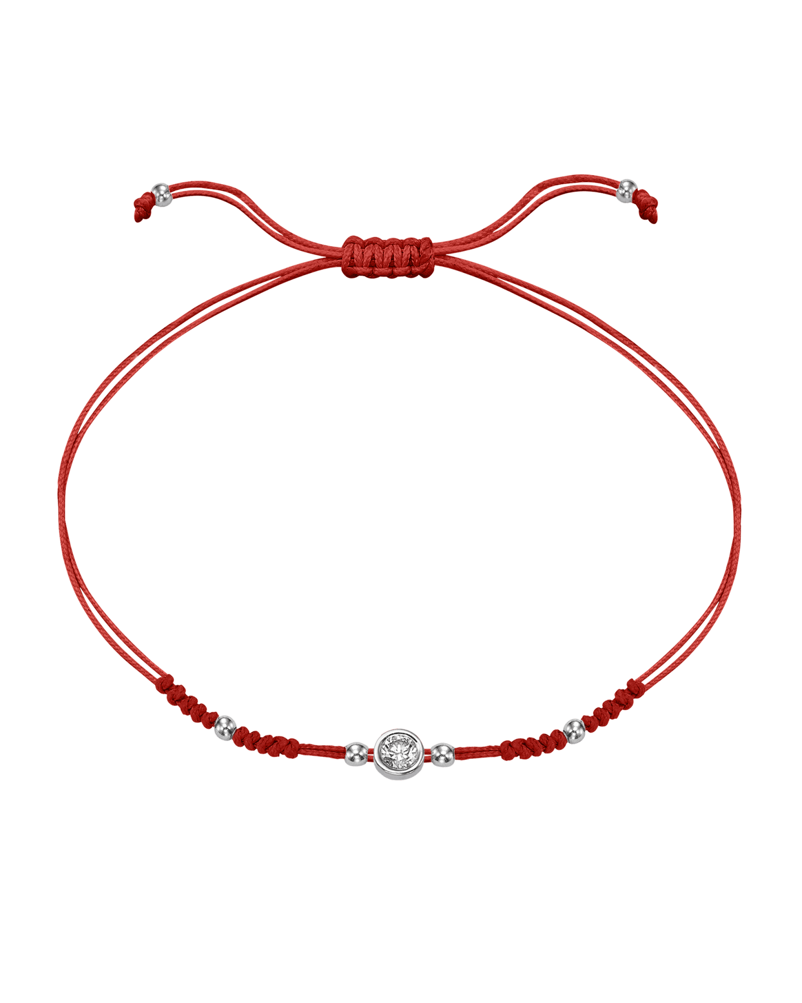 2022 Edit String of Love - 14K White Gold Bracelets 14K Solid Gold Red Large: 0.1ct