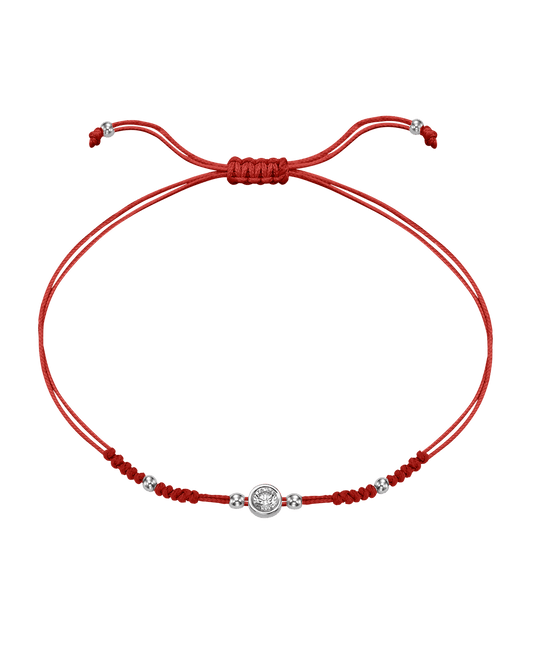 2022 Edit String of Love - 14K White Gold Bracelets 14K Solid Gold Red Large: 0.1ct