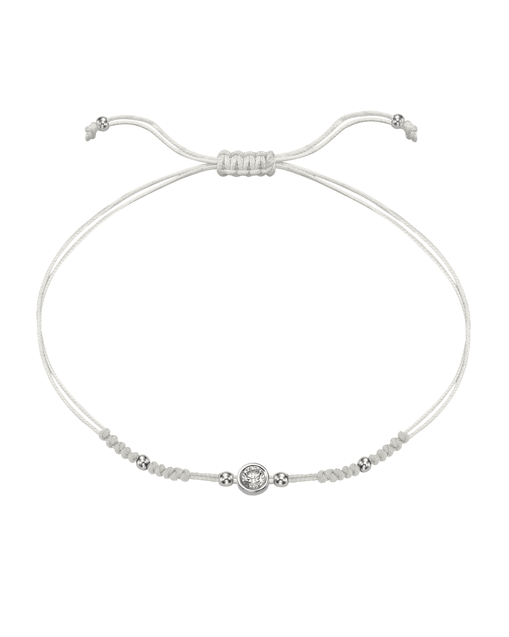 2022 Edit String of Love - 14K White Gold Bracelets 14K Solid Gold Pearl Large: 0.1ct