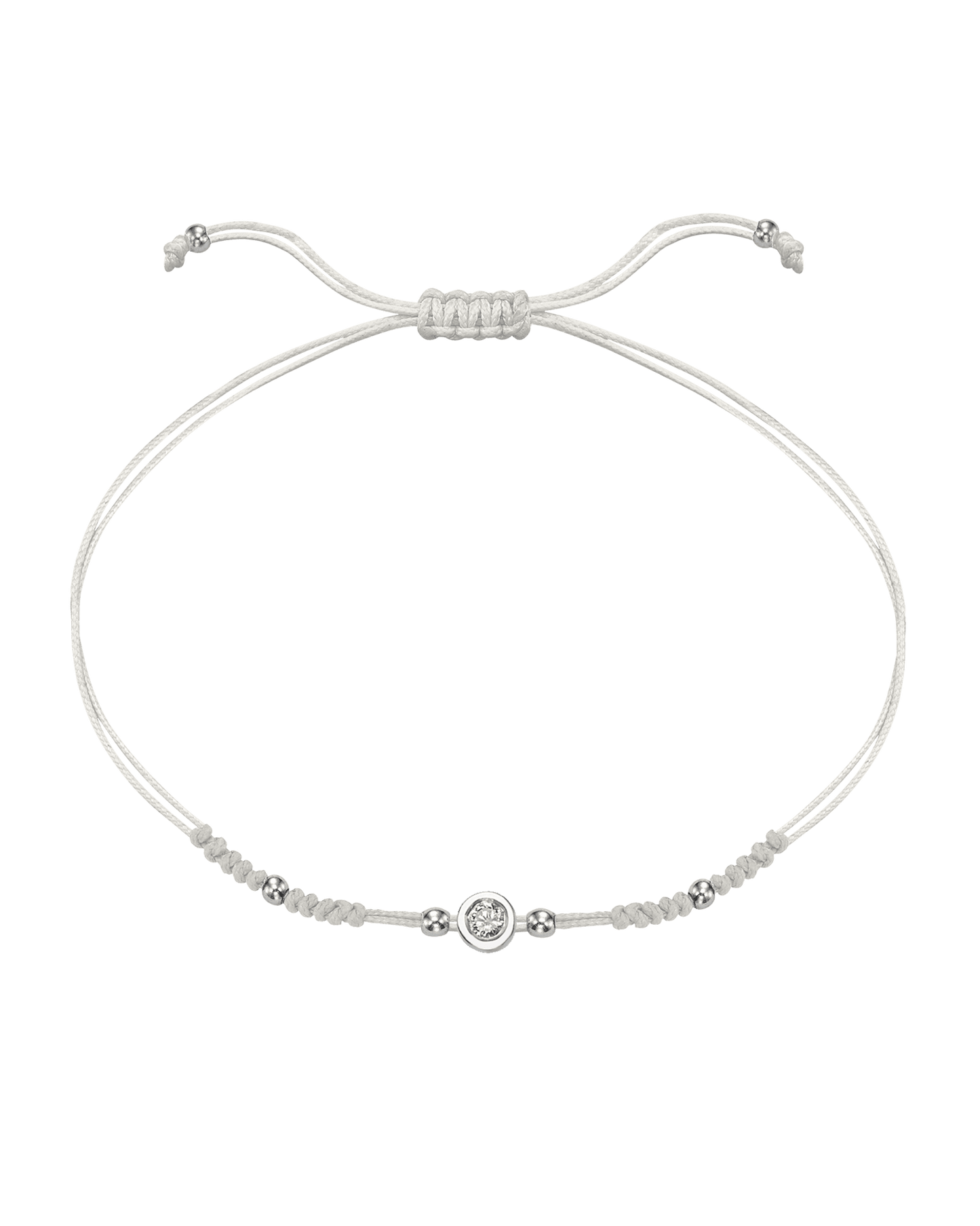 2022 Edit String of Love - 14K White Gold Bracelets 14K Solid Gold Pearl Medium: 0.04ct