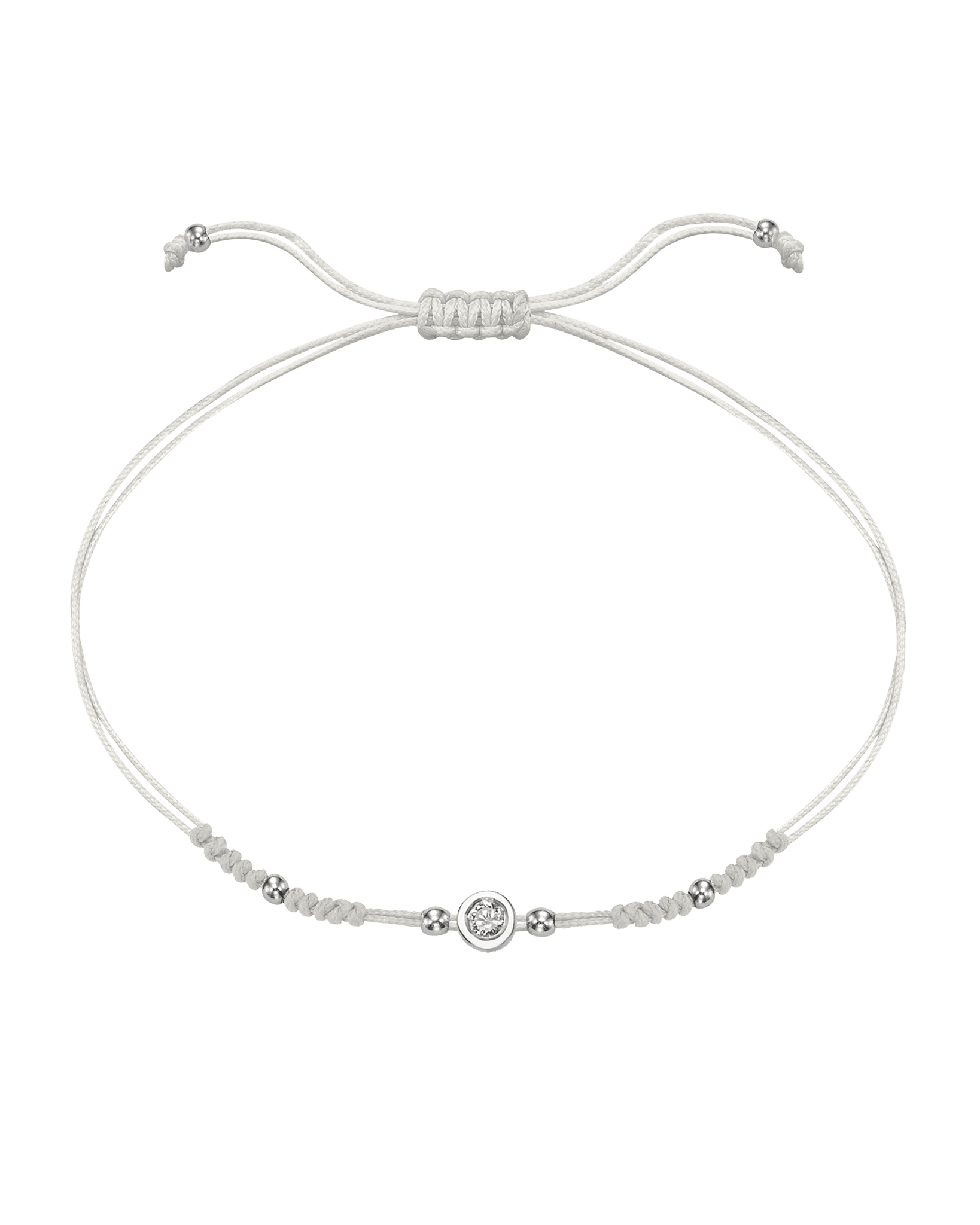 2022 Edit String of Love - 14K White Gold Bracelets 14K Solid Gold Pearl Medium: 0.04ct
