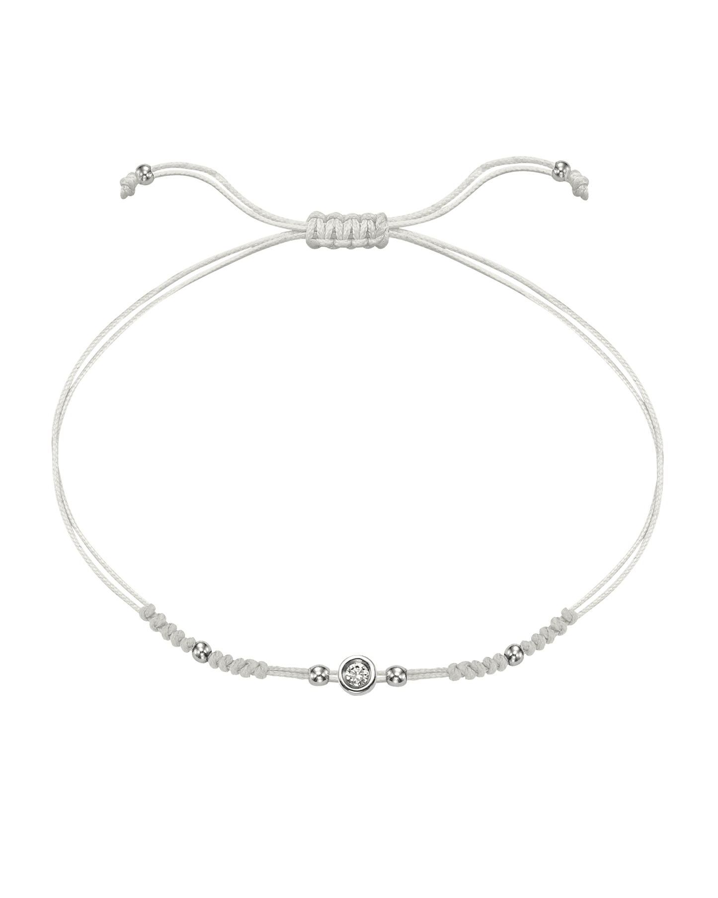 2022 Edit String of Love - 14K White Gold Bracelets 14K Solid Gold Pearl Small: 0.03ct