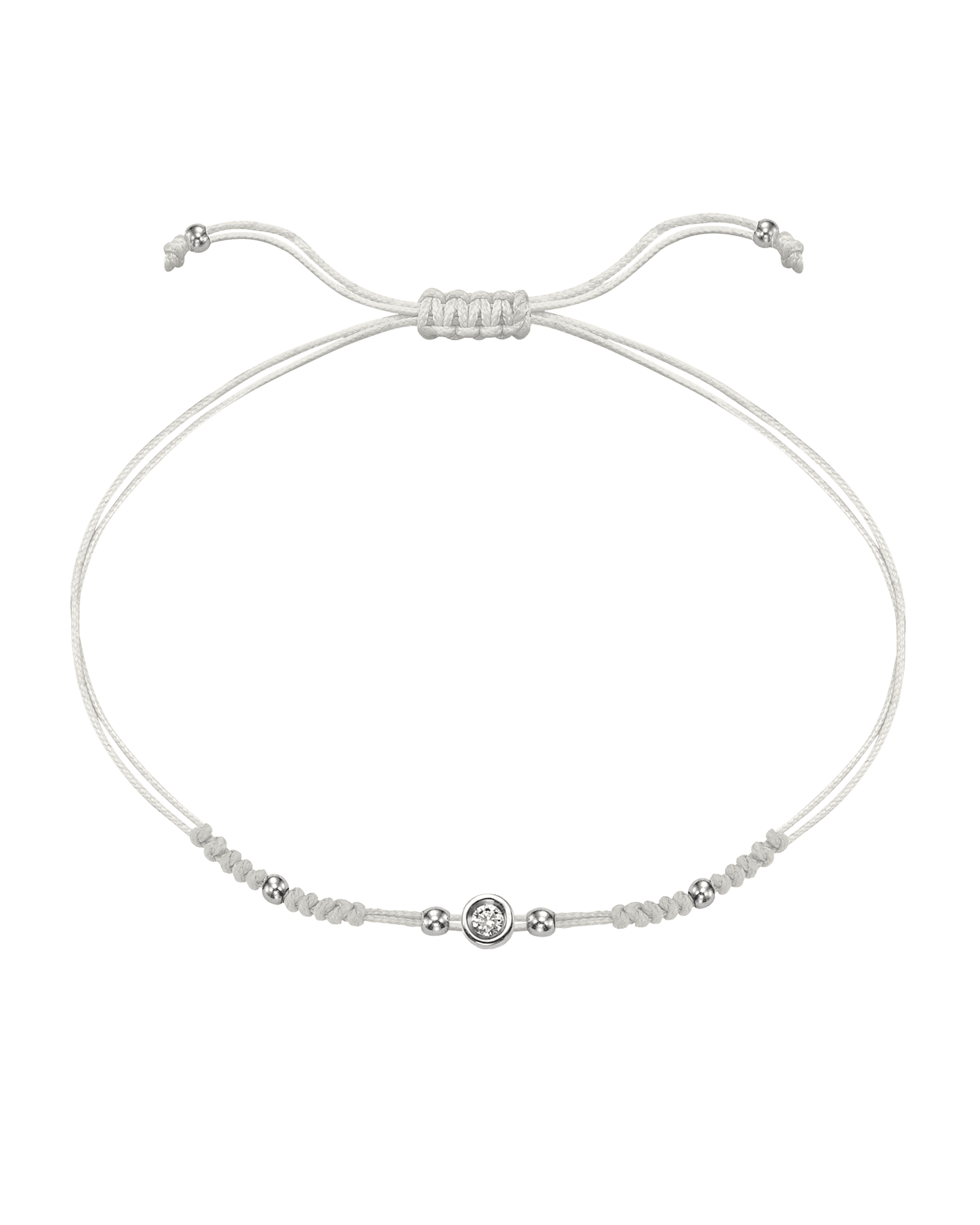 2022 Edit String of Love - 14K White Gold Bracelets 14K Solid Gold Pearl Small: 0.03ct