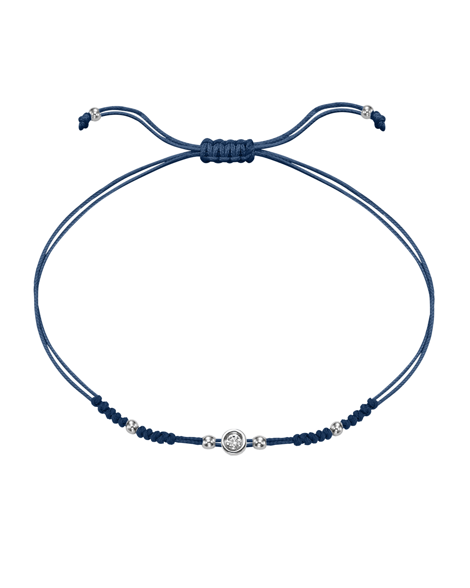 2022 Edit String of Love - 14K White Gold Bracelets 14K Solid Gold Indigo Small: 0.03ct