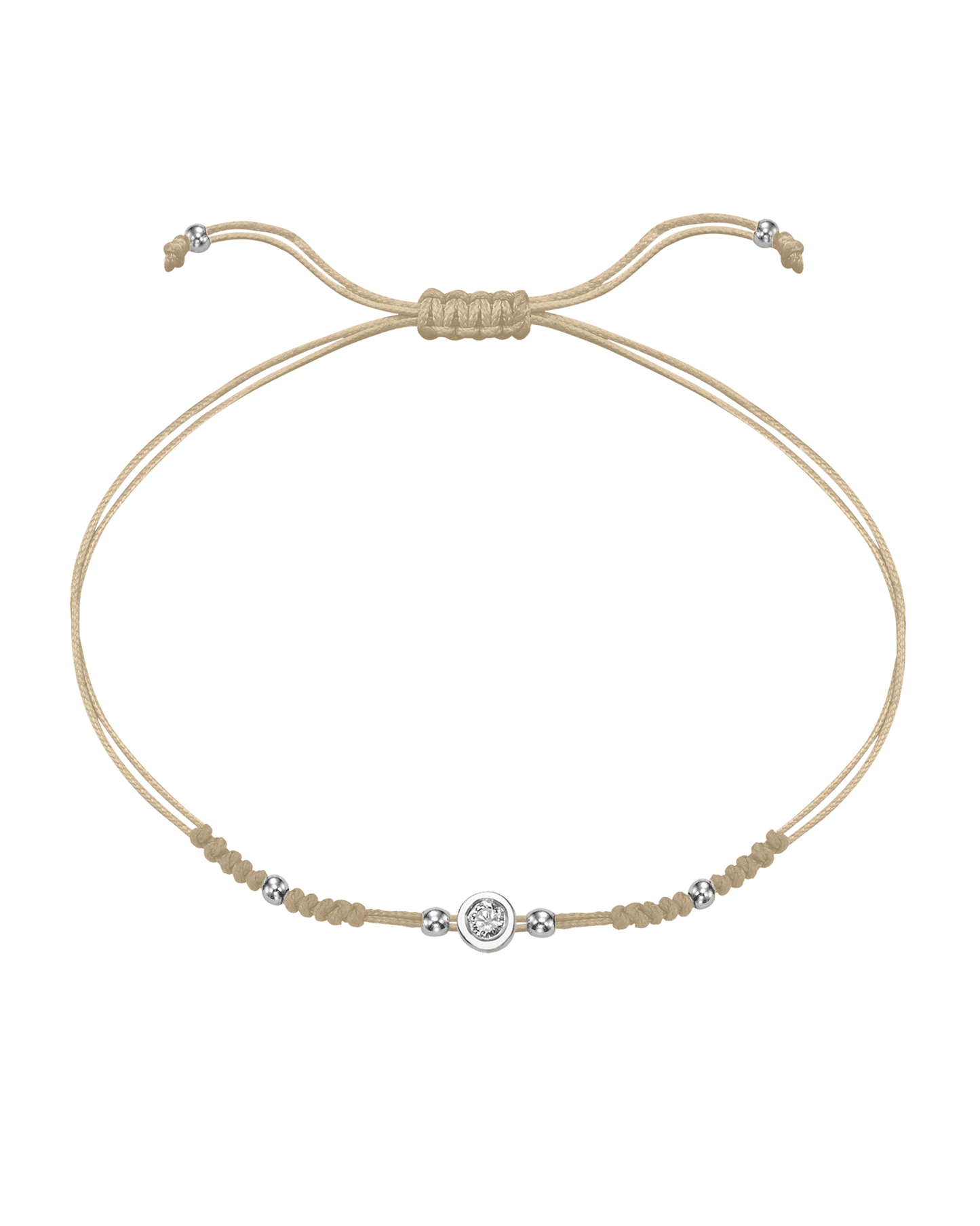 2022 Edit String of Love - 14K White Gold Bracelets 14K Solid Gold Beige Medium: 0.04ct