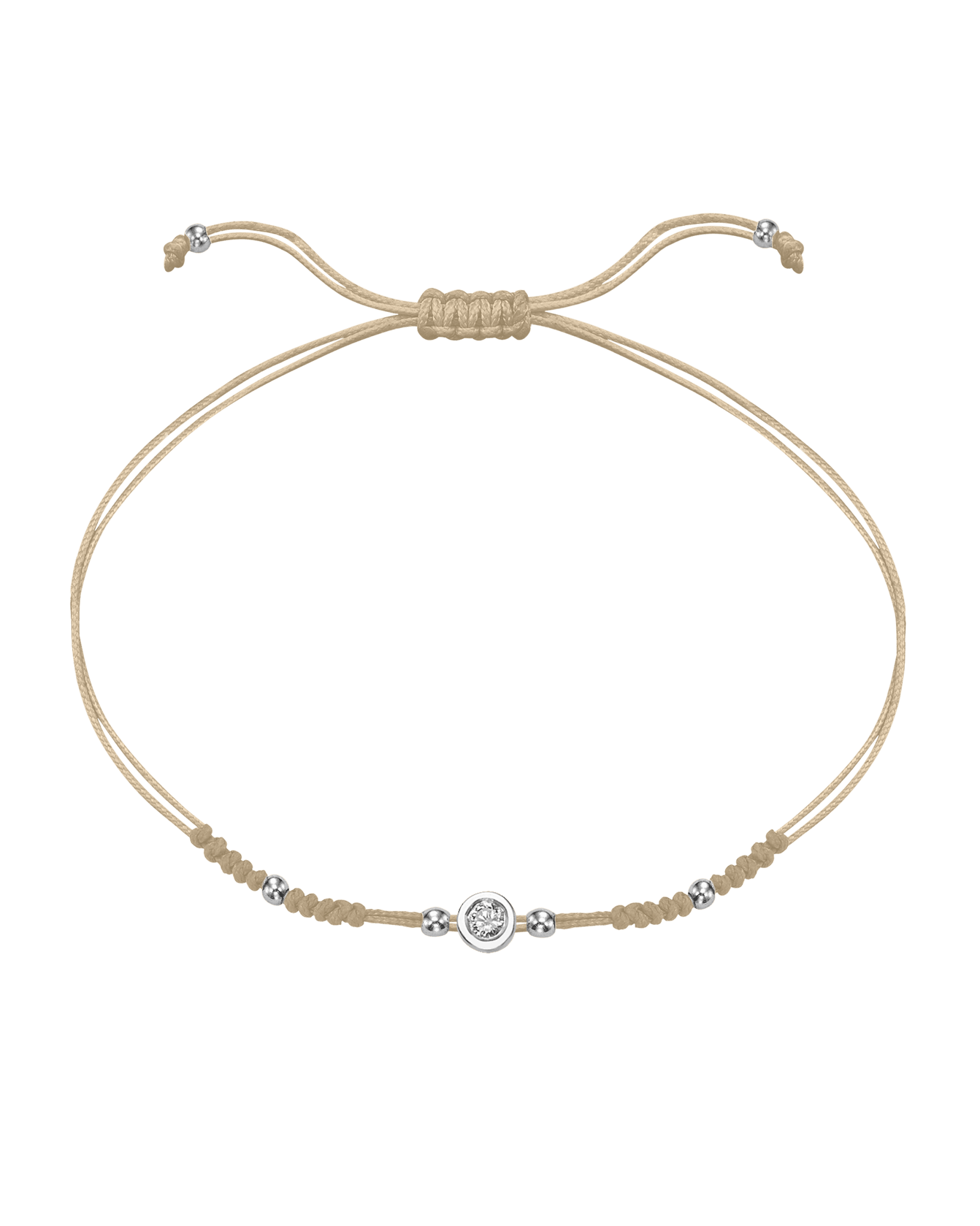 2022 Edit String of Love - 14K White Gold Bracelets 14K Solid Gold Beige Medium: 0.04ct