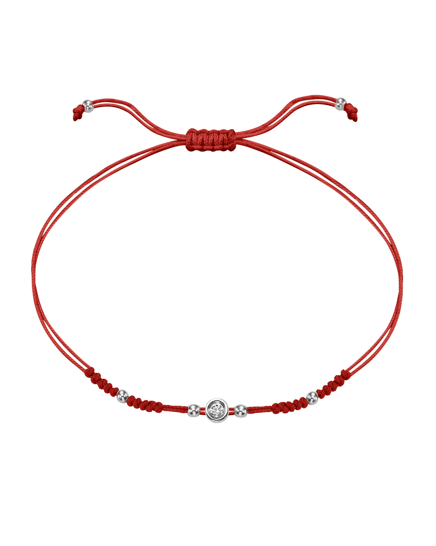 2022 Edit String of Love - 14K White Gold Bracelets 14K Solid Gold Red Small: 0.03ct