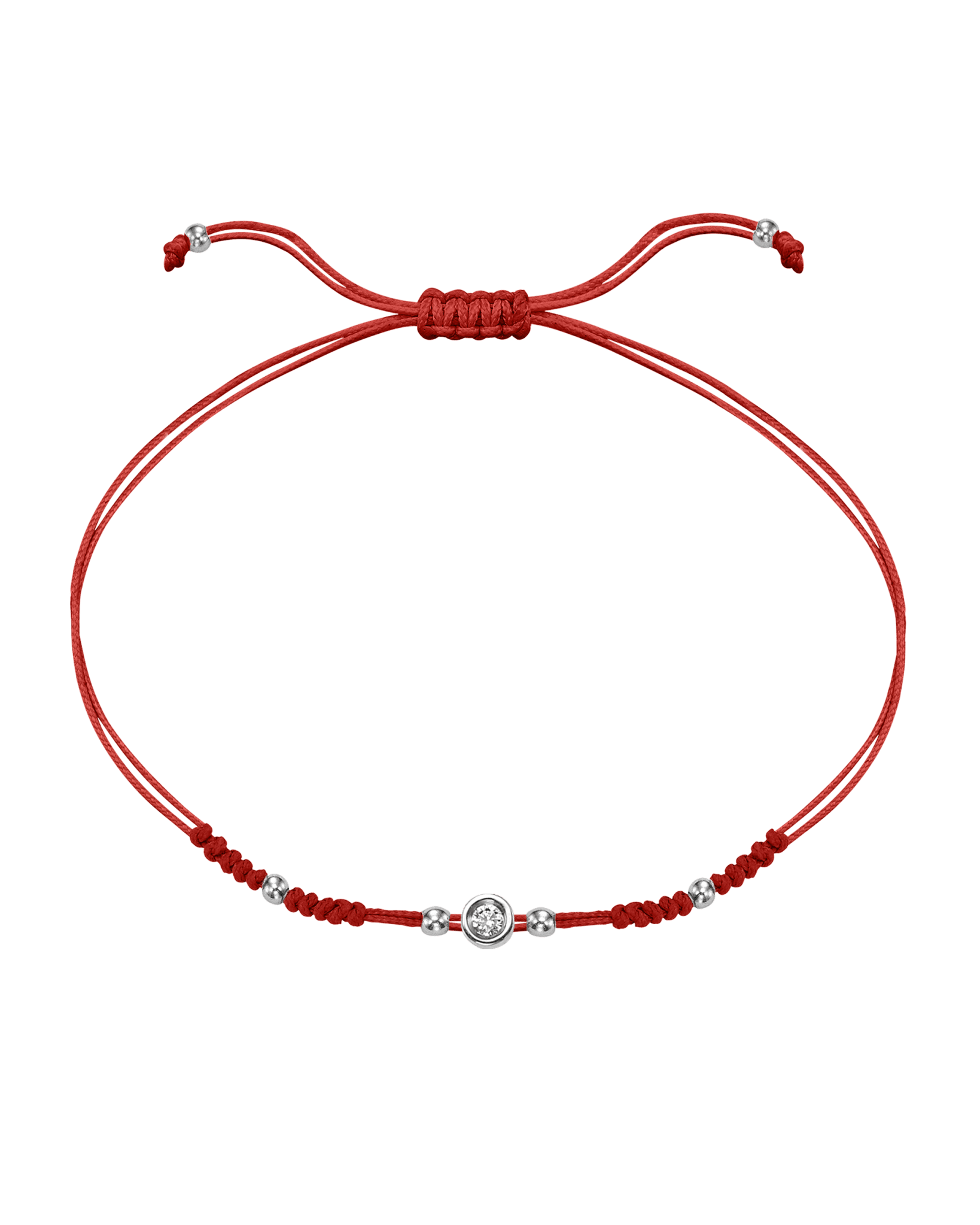 2022 Edit String of Love - 14K White Gold Bracelets 14K Solid Gold Red Small: 0.03ct