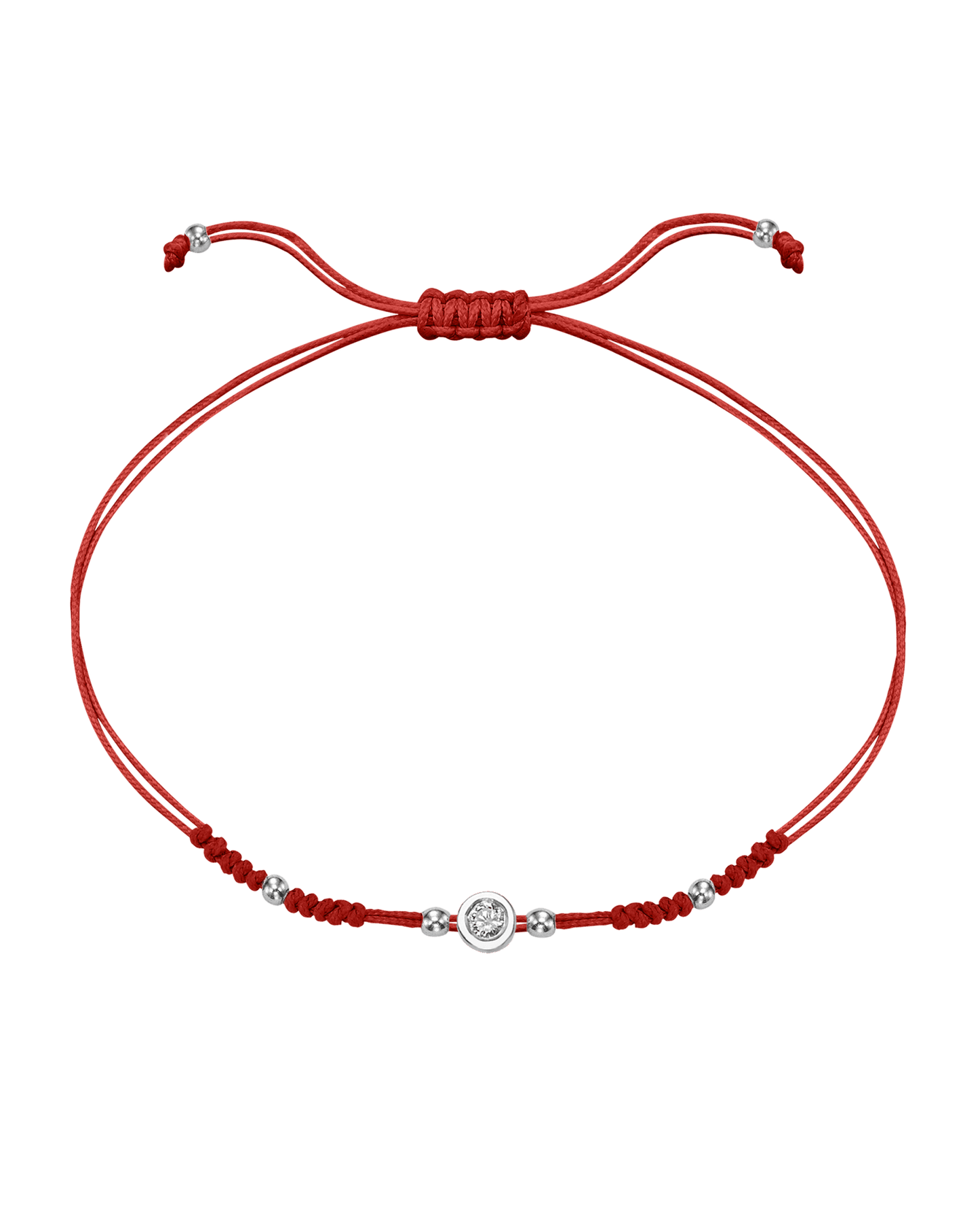 2022 Edit String of Love - 14K White Gold Bracelets 14K Solid Gold Red Medium: 0.04ct