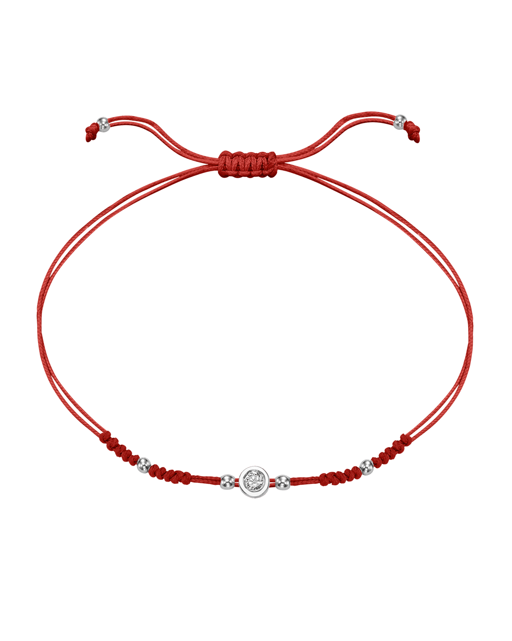 2022 Edit String of Love - 14K White Gold Bracelets 14K Solid Gold Red Medium: 0.04ct