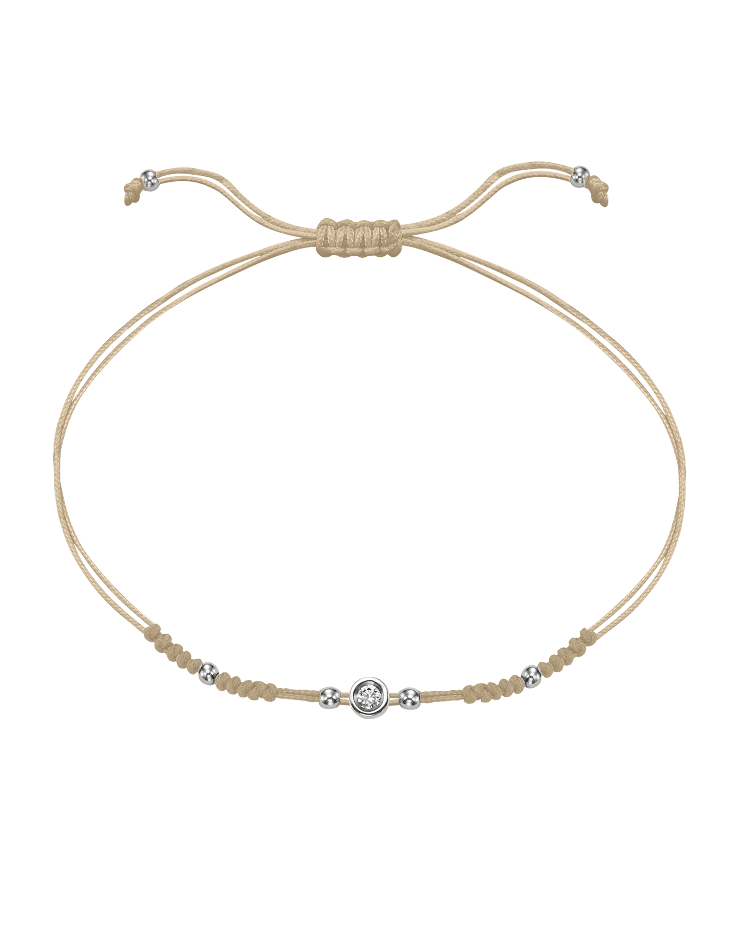 2022 Edit String of Love - 14K White Gold Bracelets 14K Solid Gold Beige Small: 0.03ct