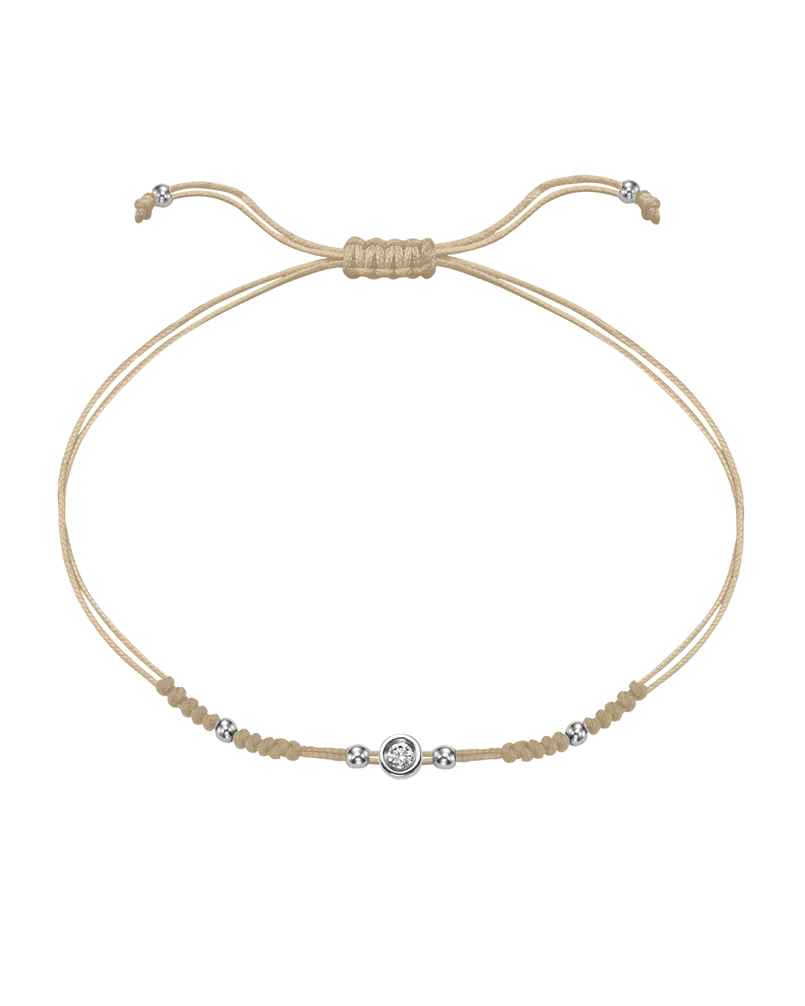 2022 Edit String of Love - 14K White Gold Bracelets 14K Solid Gold Beige Small: 0.03ct