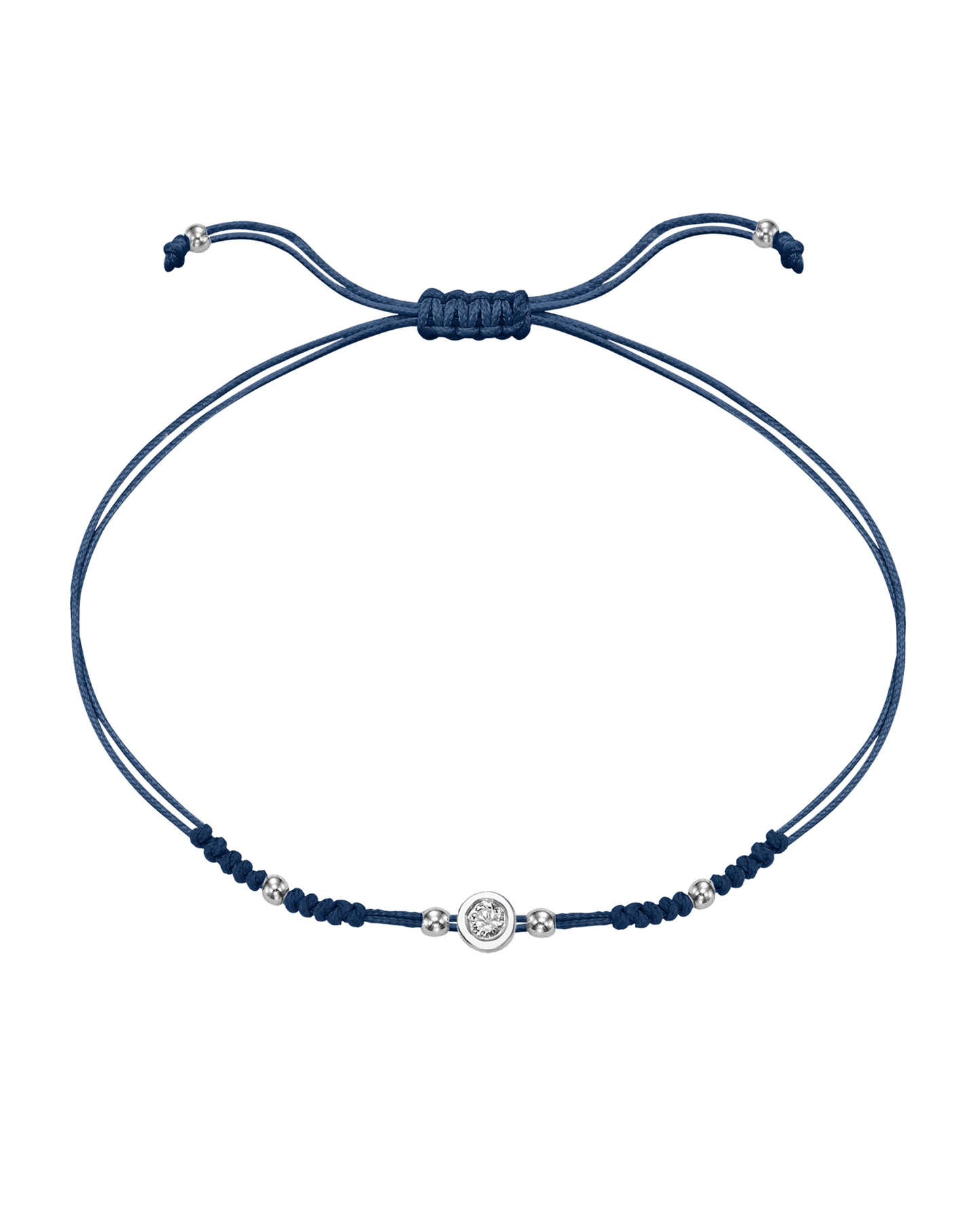 2022 Edit String of Love - 14K White Gold Bracelets 14K Solid Gold Indigo Medium: 0.04ct