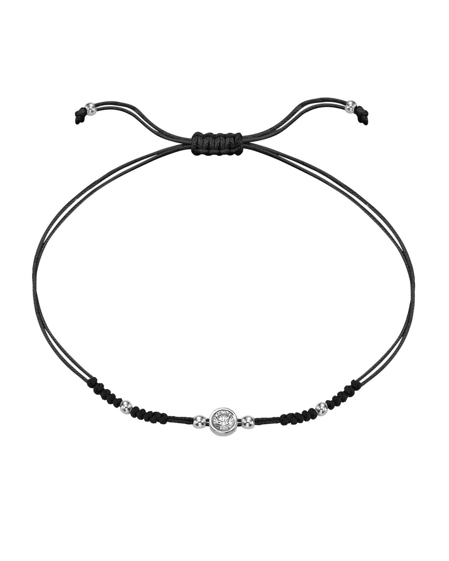 2022 Edit String of Love - 14K White Gold Bracelets 14K Solid Gold Black Large: 0.1ct