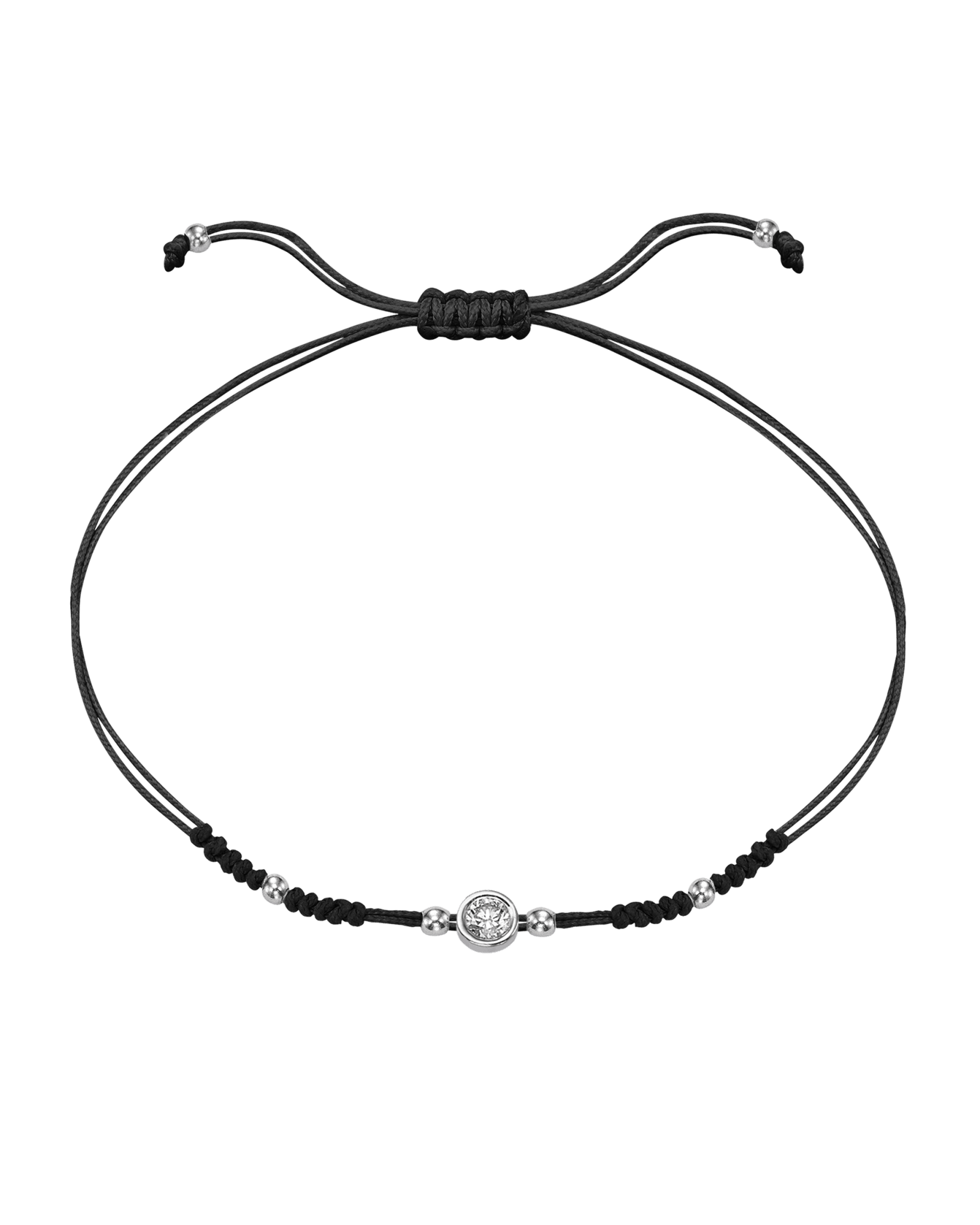 2022 Edit String of Love - 14K White Gold Bracelets 14K Solid Gold Black Large: 0.1ct