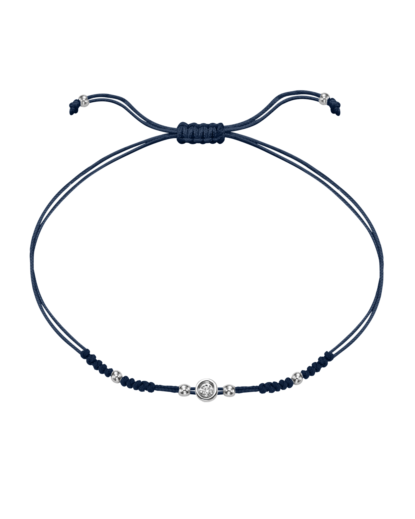 2022 Edit String of Love - 14K White Gold Bracelets 14K Solid Gold Navy Blue Small: 0.03ct