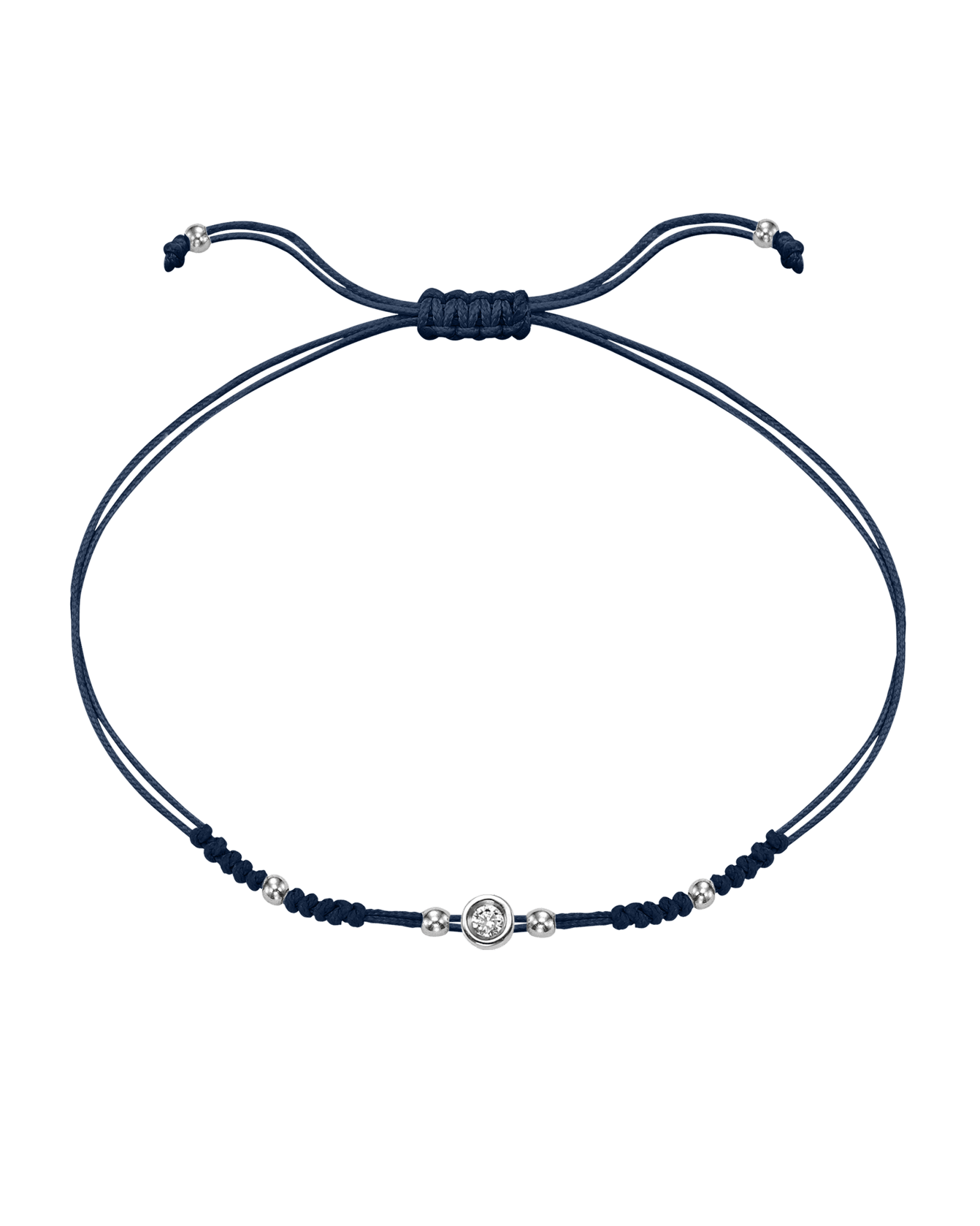 2022 Edit String of Love - 14K White Gold Bracelets 14K Solid Gold Navy Blue Small: 0.03ct