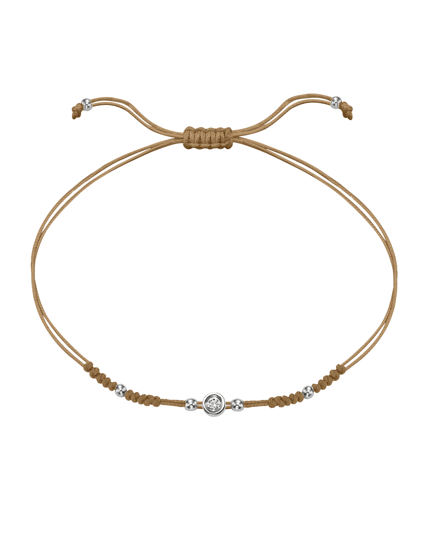 2022 Edit String of Love - 14K White Gold Bracelets 14K Solid Gold Camel Small: 0.03ct