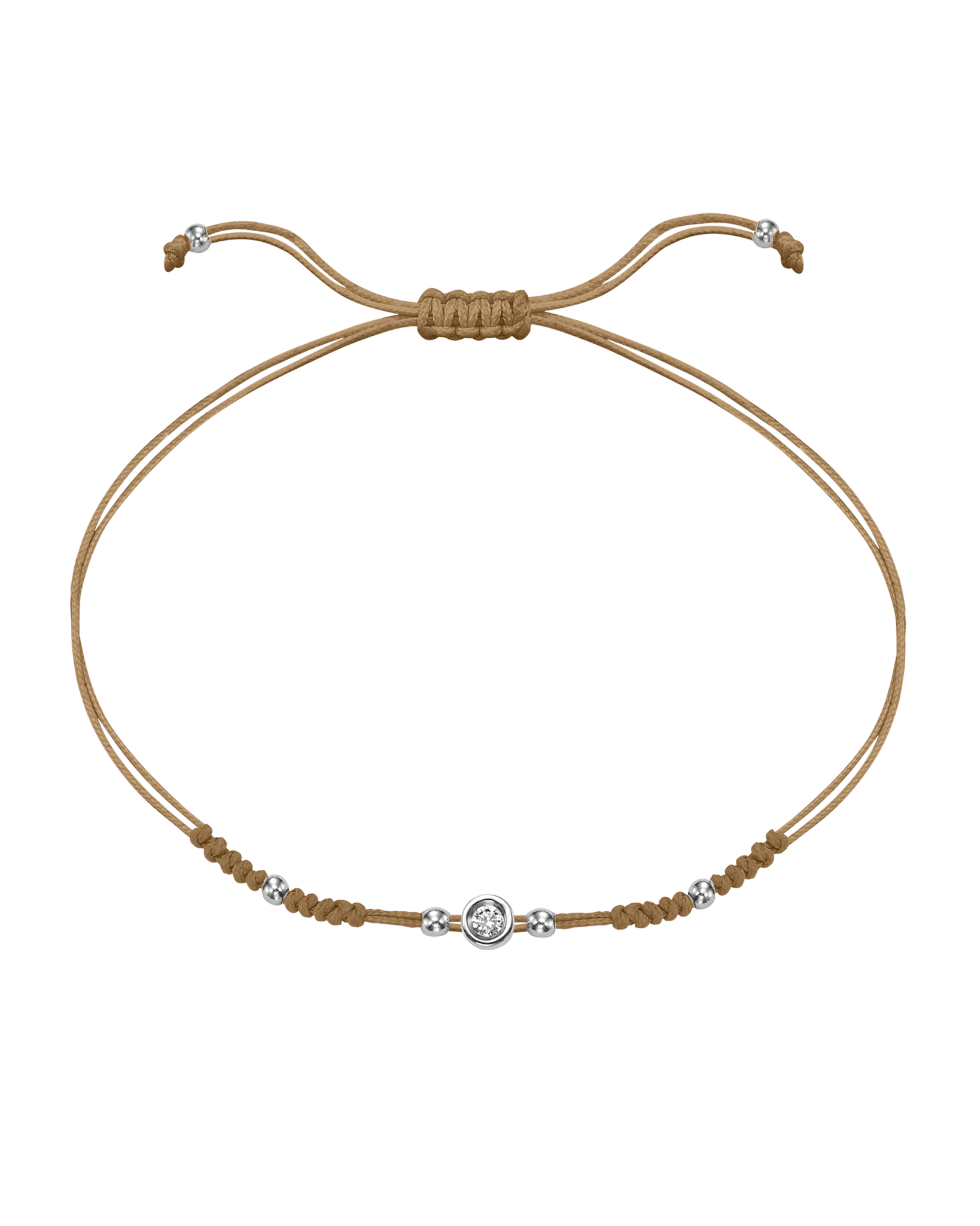 2022 Edit String of Love - 14K White Gold Bracelets 14K Solid Gold Camel Small: 0.03ct