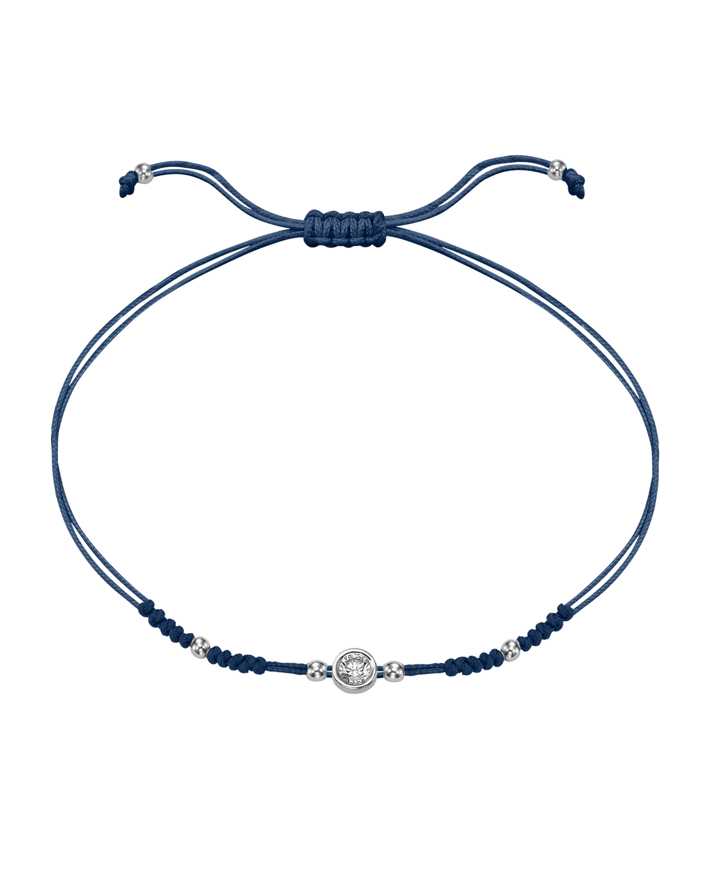 2022 Edit String of Love - 14K White Gold Bracelets 14K Solid Gold Indigo Large: 0.1ct
