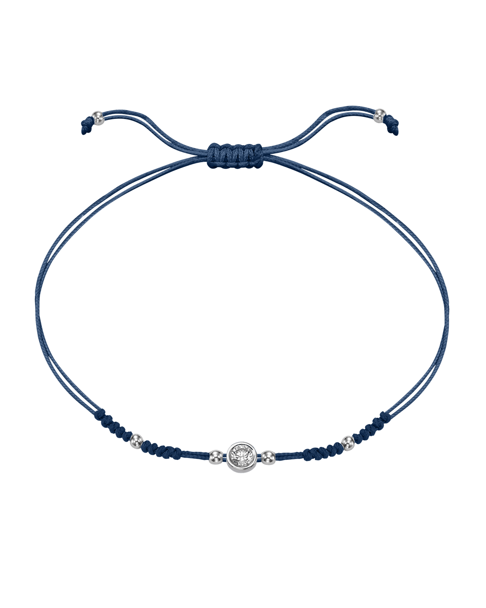 2022 Edit String of Love - 14K White Gold Bracelets 14K Solid Gold Indigo Large: 0.1ct