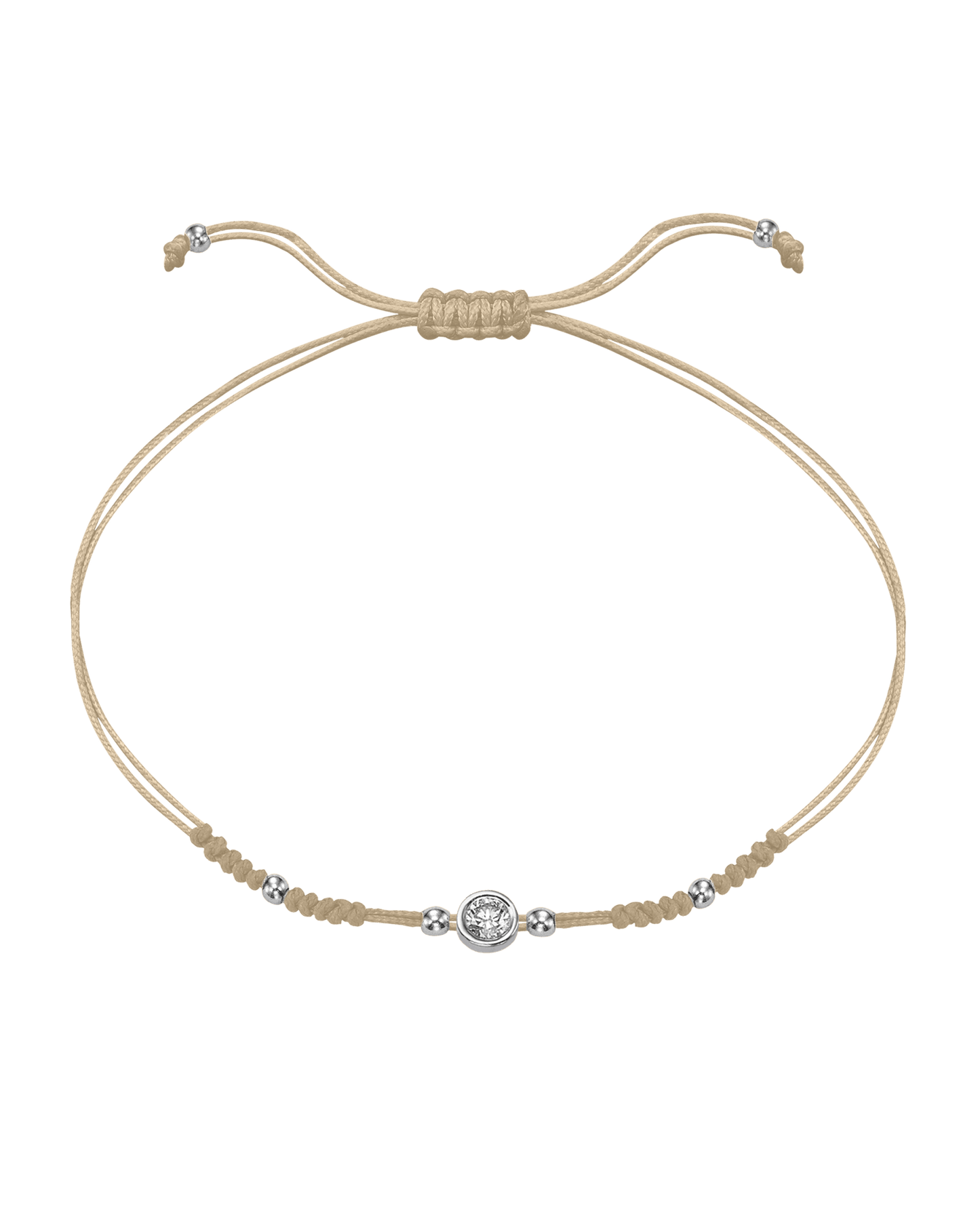 2022 Edit String of Love - 14K White Gold Bracelets 14K Solid Gold Beige Large: 0.1ct