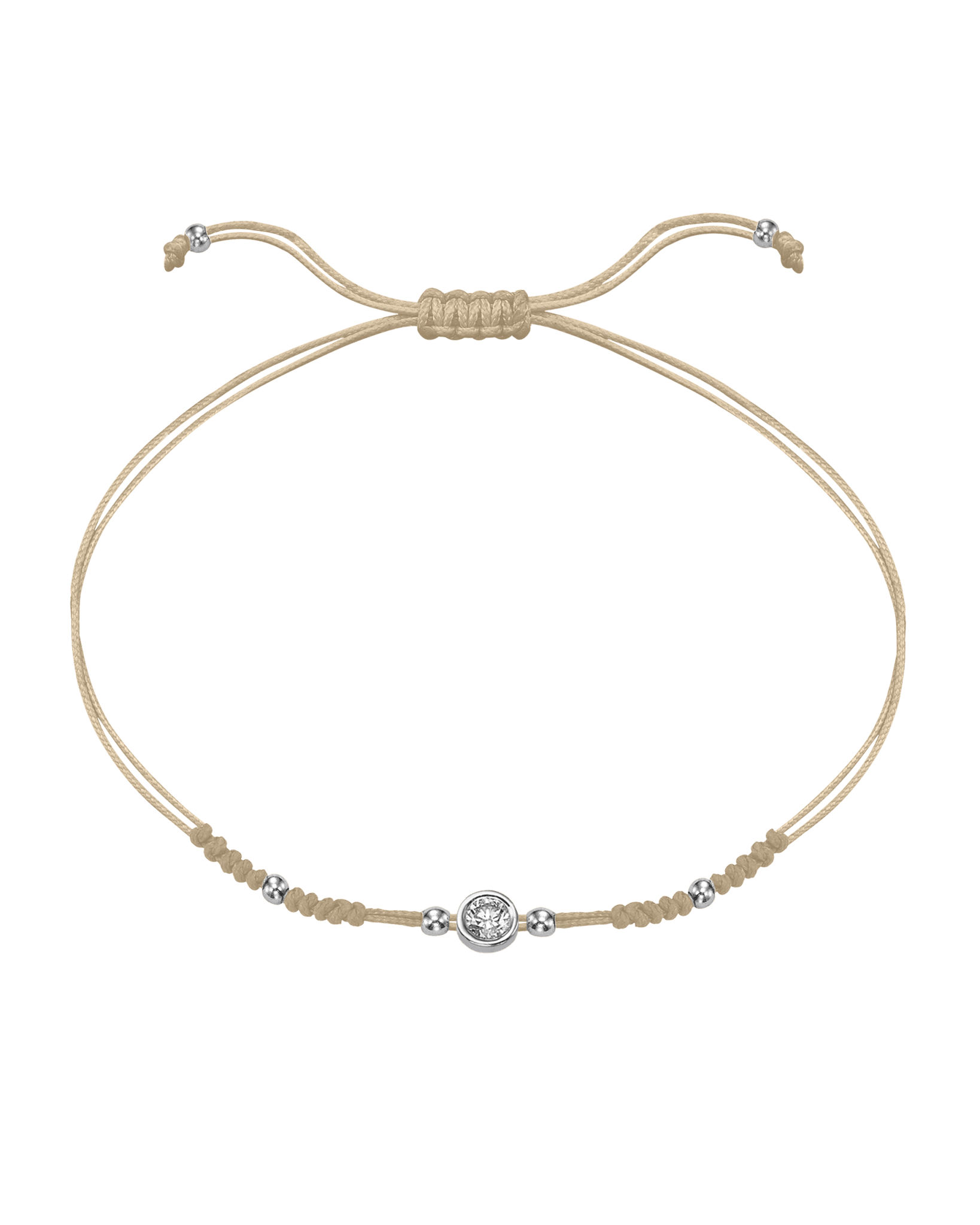 2022 Edit String of Love - 14K White Gold Bracelets 14K Solid Gold Beige Large: 0.1ct