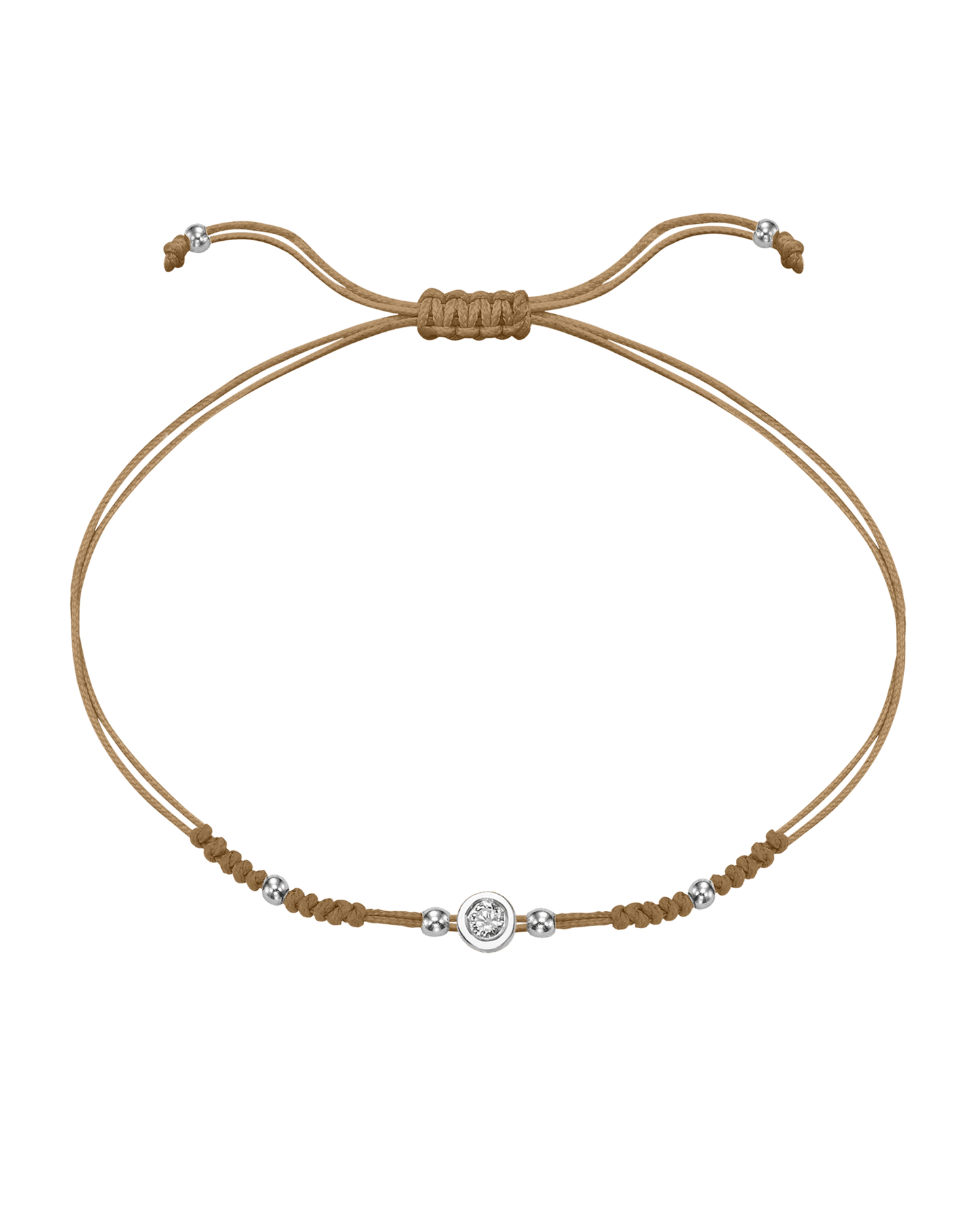 2022 Edit String of Love - 14K White Gold Bracelets 14K Solid Gold Camel Medium: 0.04ct