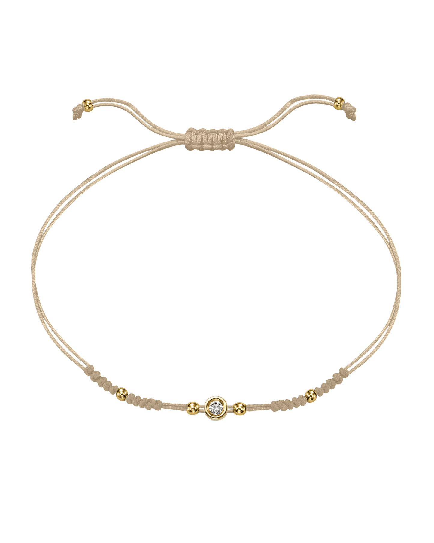 2022 Edit String of Love - 14K Yellow Gold Bracelets 14K Solid Gold Beige Small: 0.03ct