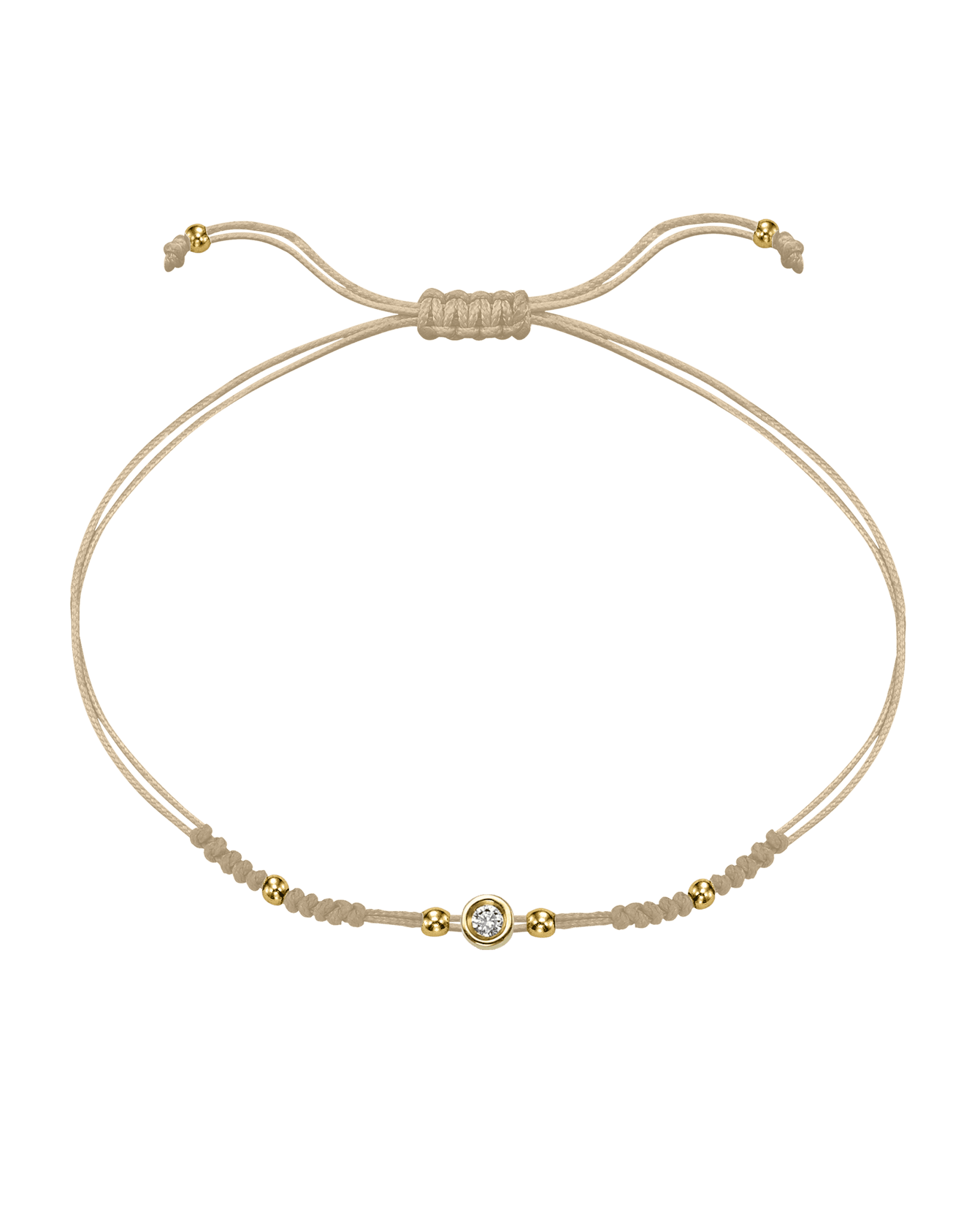 2022 Edit String of Love - 14K Yellow Gold Bracelets 14K Solid Gold Beige Small: 0.03ct
