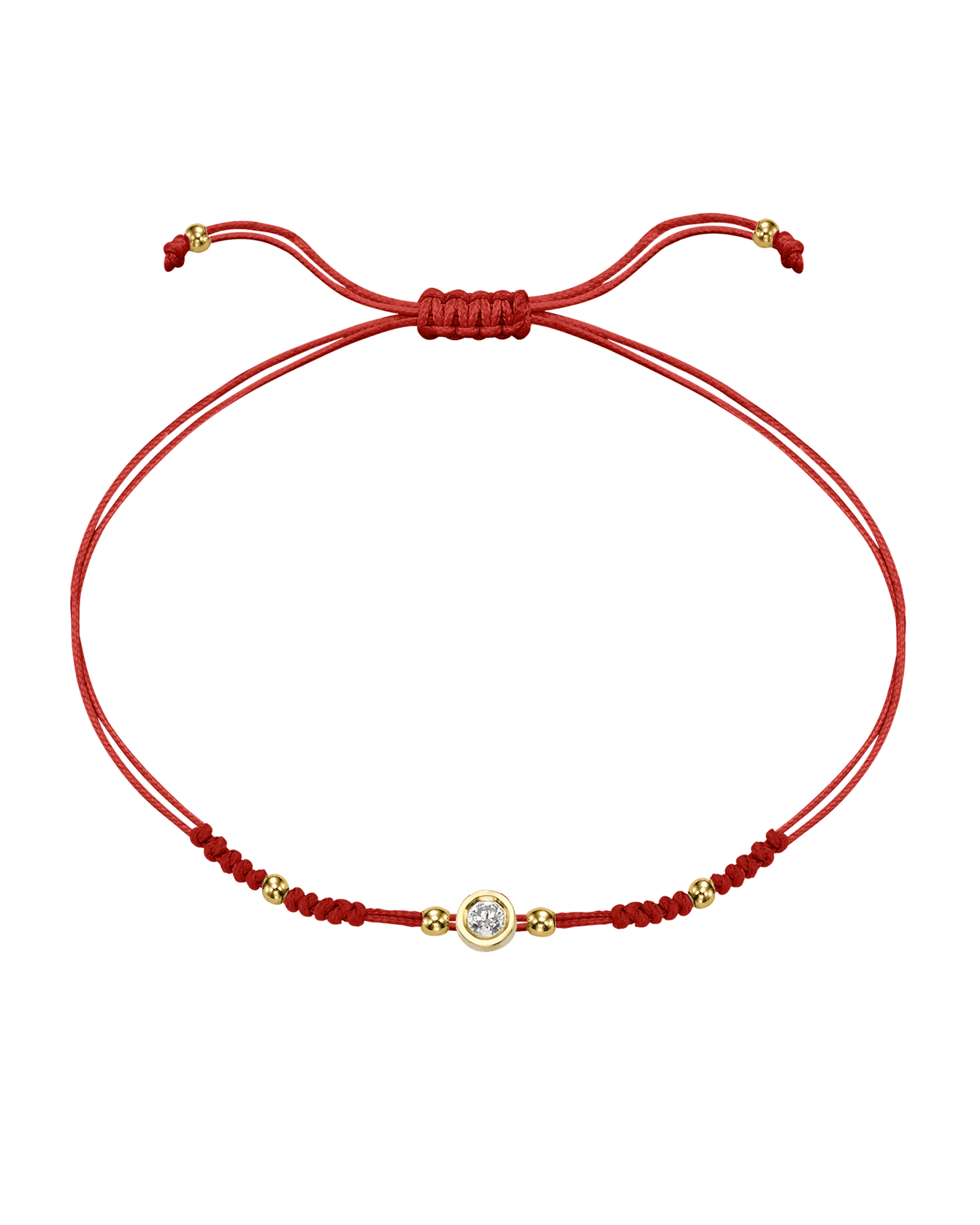 2022 Edit String of Love - 14K Yellow Gold Bracelets 14K Solid Gold Red Medium: 0.04ct