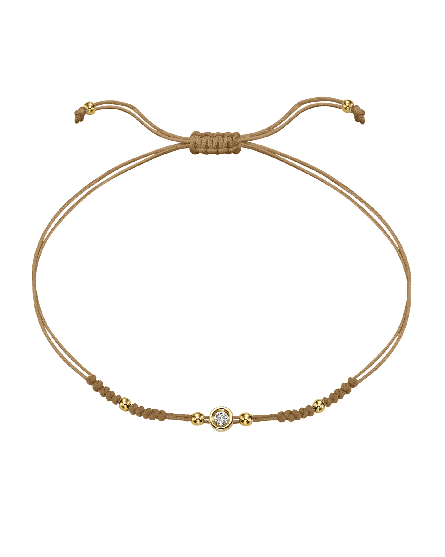 2022 Edit String of Love - 14K Yellow Gold Bracelets 14K Solid Gold Camel Small: 0.03ct