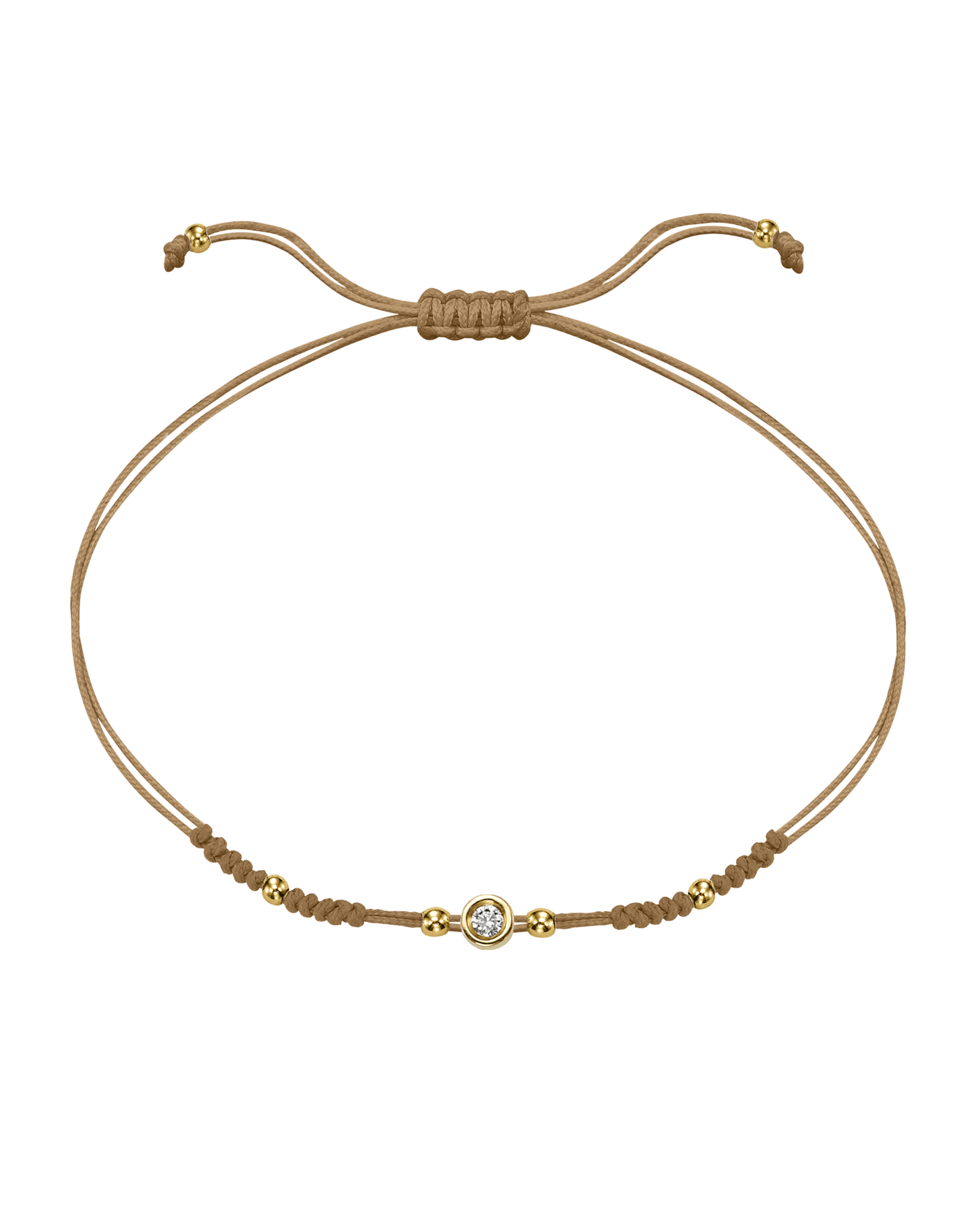 2022 Edit String of Love - 14K Yellow Gold Bracelets 14K Solid Gold Camel Small: 0.03ct
