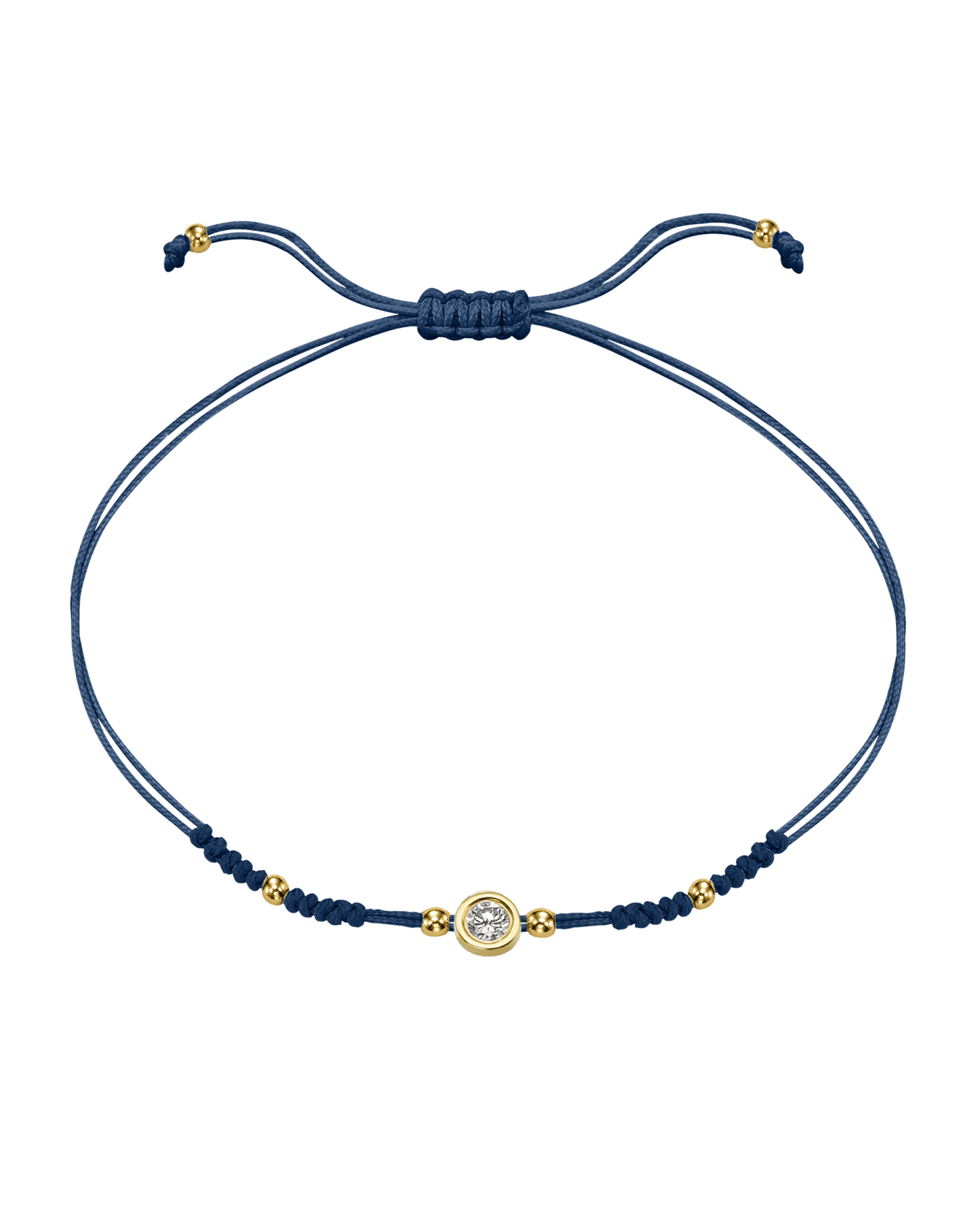 2022 Edit String of Love - 14K Yellow Gold Bracelets 14K Solid Gold Indigo Large: 0.1ct