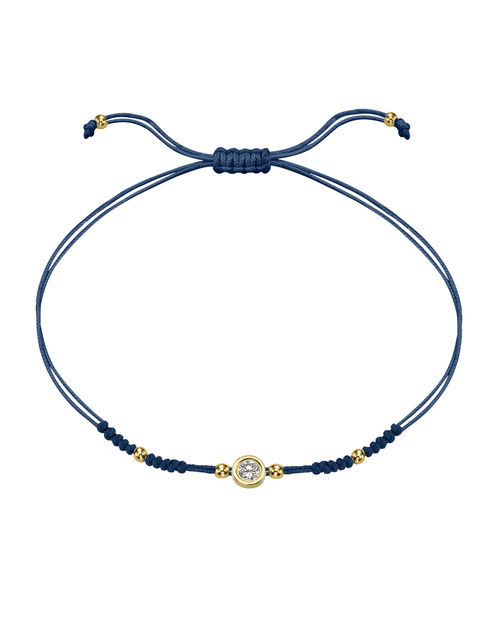 2022 Edit String of Love - 14K Yellow Gold Bracelets 14K Solid Gold Indigo Large: 0.1ct